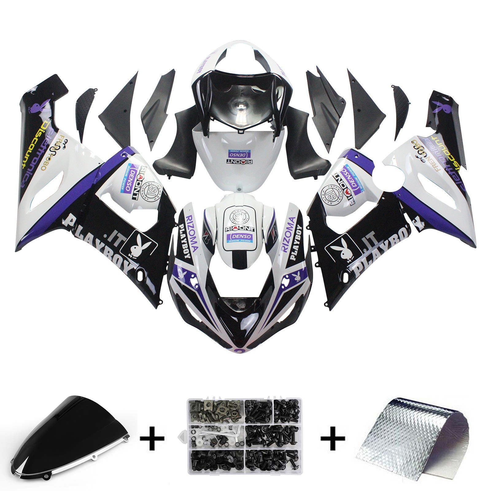 2005-2006 Kawasaki ZX6R 636 Amotopart Injection Fairing Kit Bodywork Plastic ABS #142