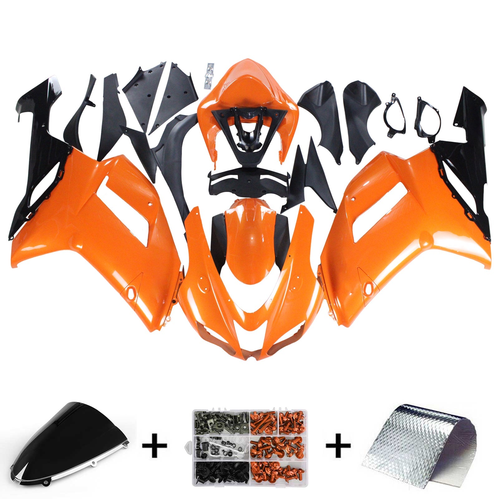 2007-2008 Kawasaki ZX6R 636 Amotopart Injection Fairing Kit Bodywork Plastic ABS #115
