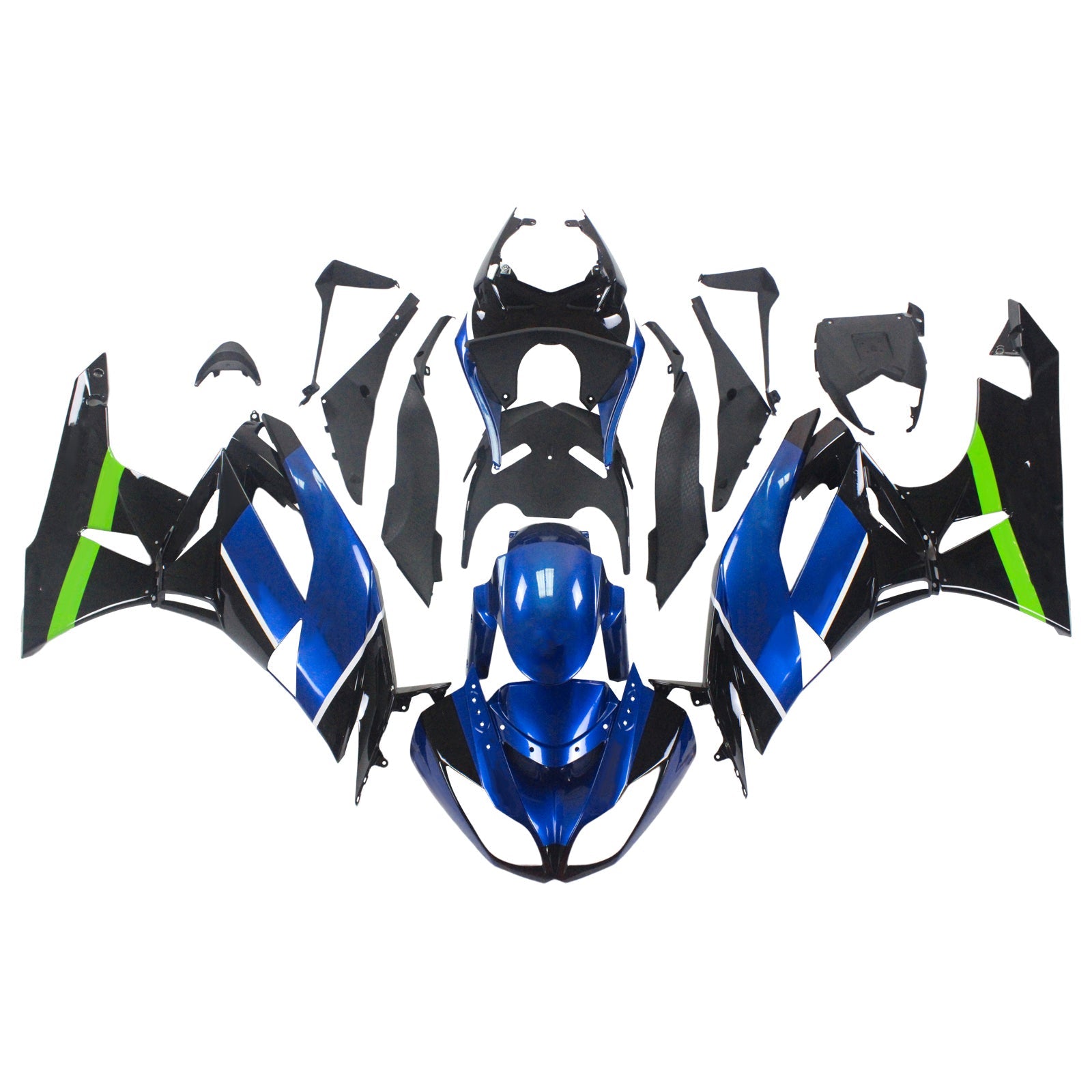 2009-2012 Kawasaki ZX6R 636 Amotopart Injection Fairing Kit Bodywork Plastic ABS #115