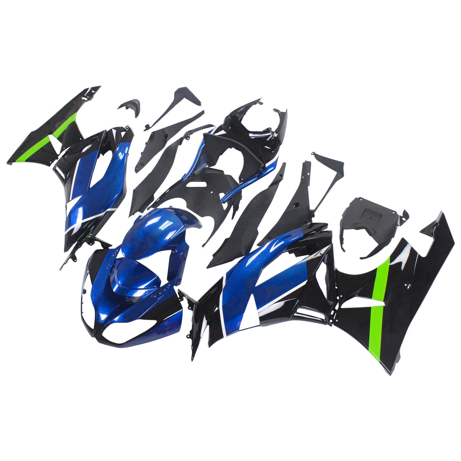 2009-2012 Kawasaki ZX6R 636 Amotopart Injection Fairing Kit Bodywork Plastic ABS #115