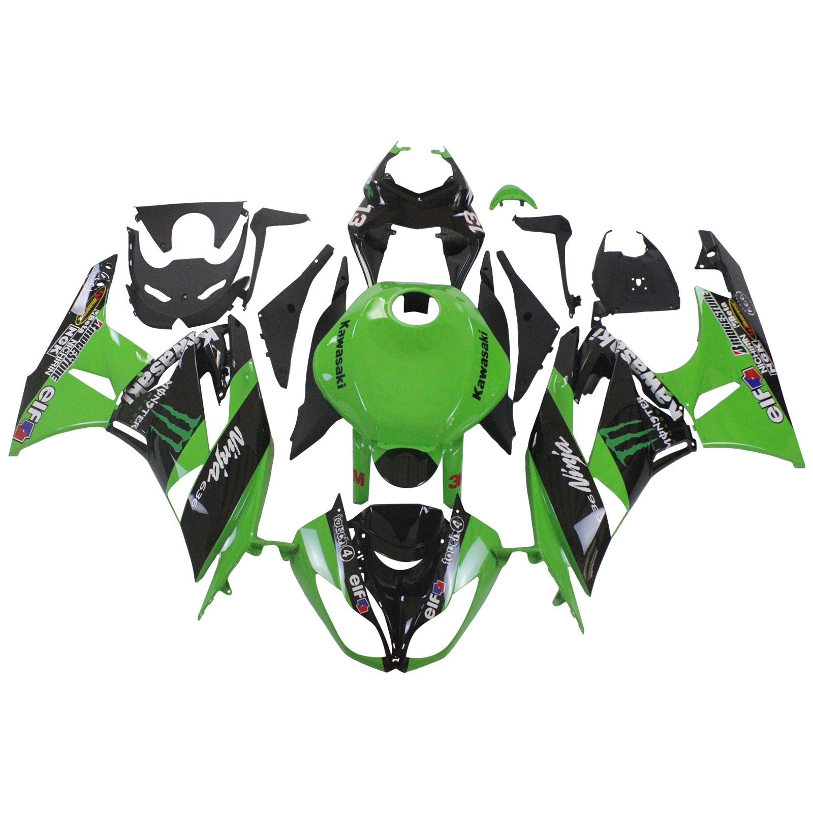 2009-2012 Kawasaki ZX6R 636 Fairing Kit Bodywork Plastic ABS