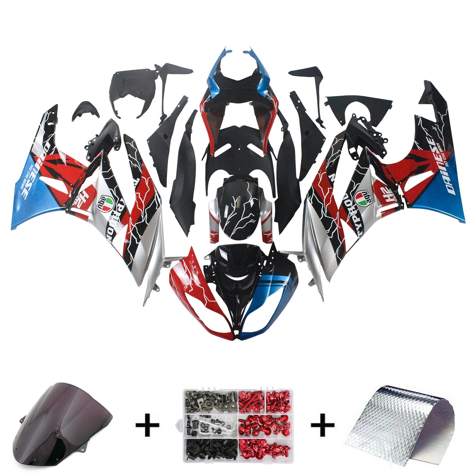 2009-2012 Kawasaki ZX6R 636 Fairing Kit Bodywork Plastic ABS