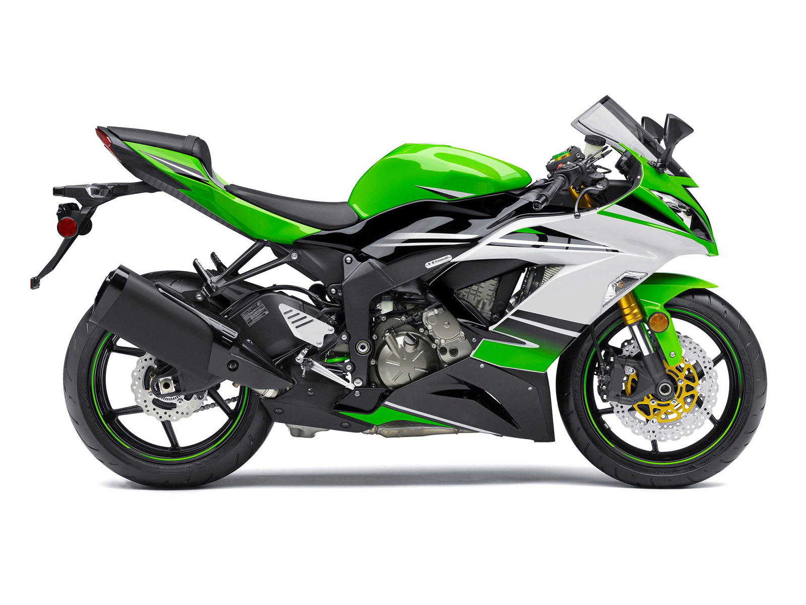 2013-2018 Kawasaki ZX6R 636 Plastics Green White Ninja Racing Generic