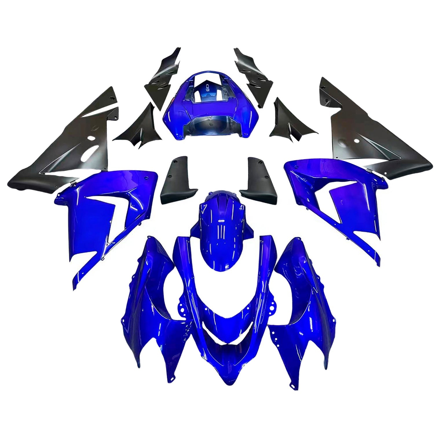 2004-2005 Kawasaki ZX 10R Blue Black Racing Fairings Generic