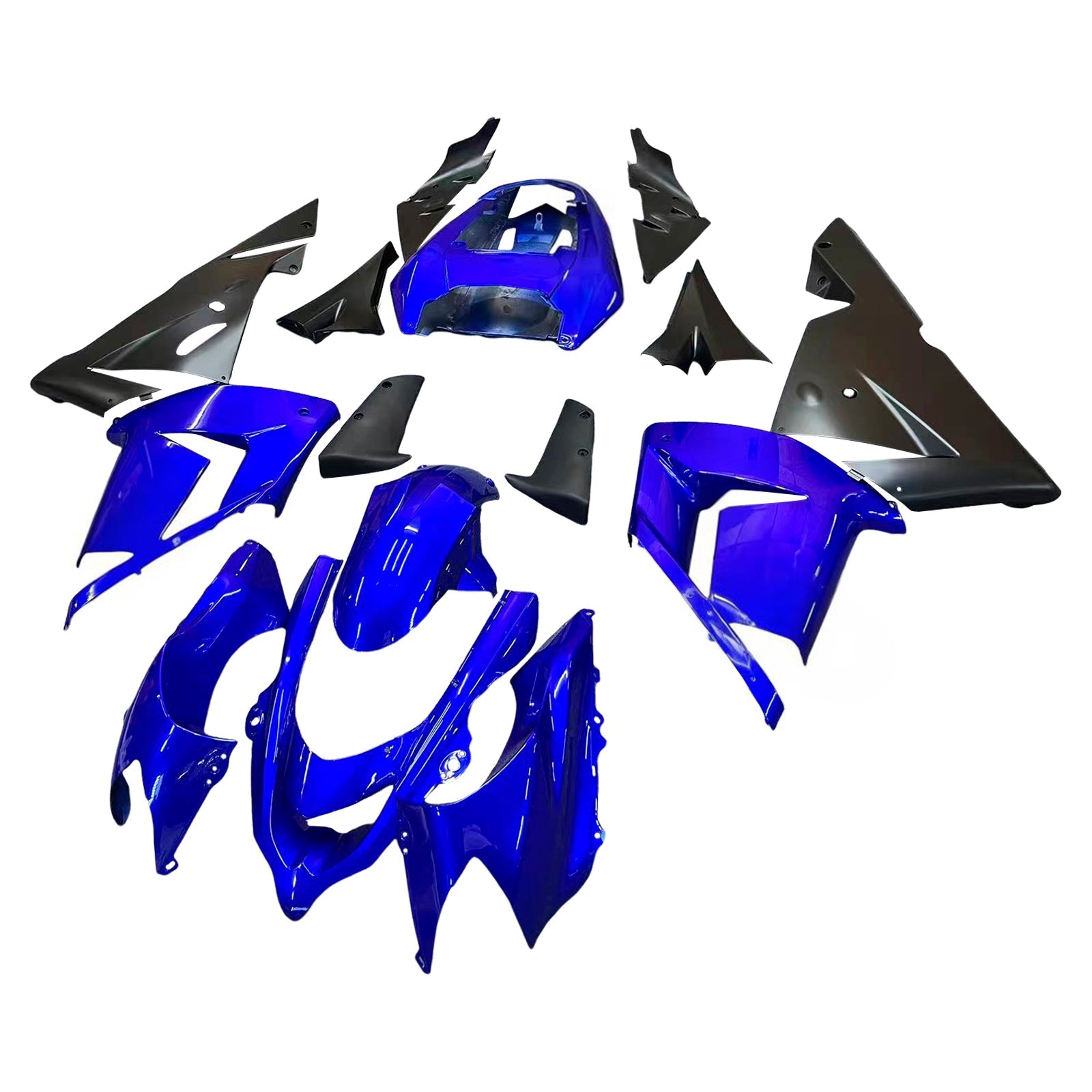 2004-2005 Kawasaki ZX 10R Blue Black Racing Fairings Generic