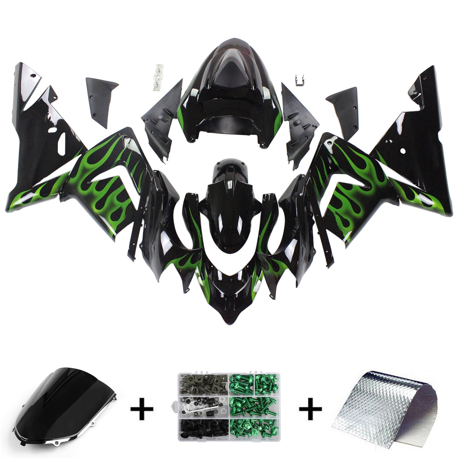 2004-2005 Kawasaki ZX10R Amotopart Injection Fairing Kit Bodywork Plastic ABS #103