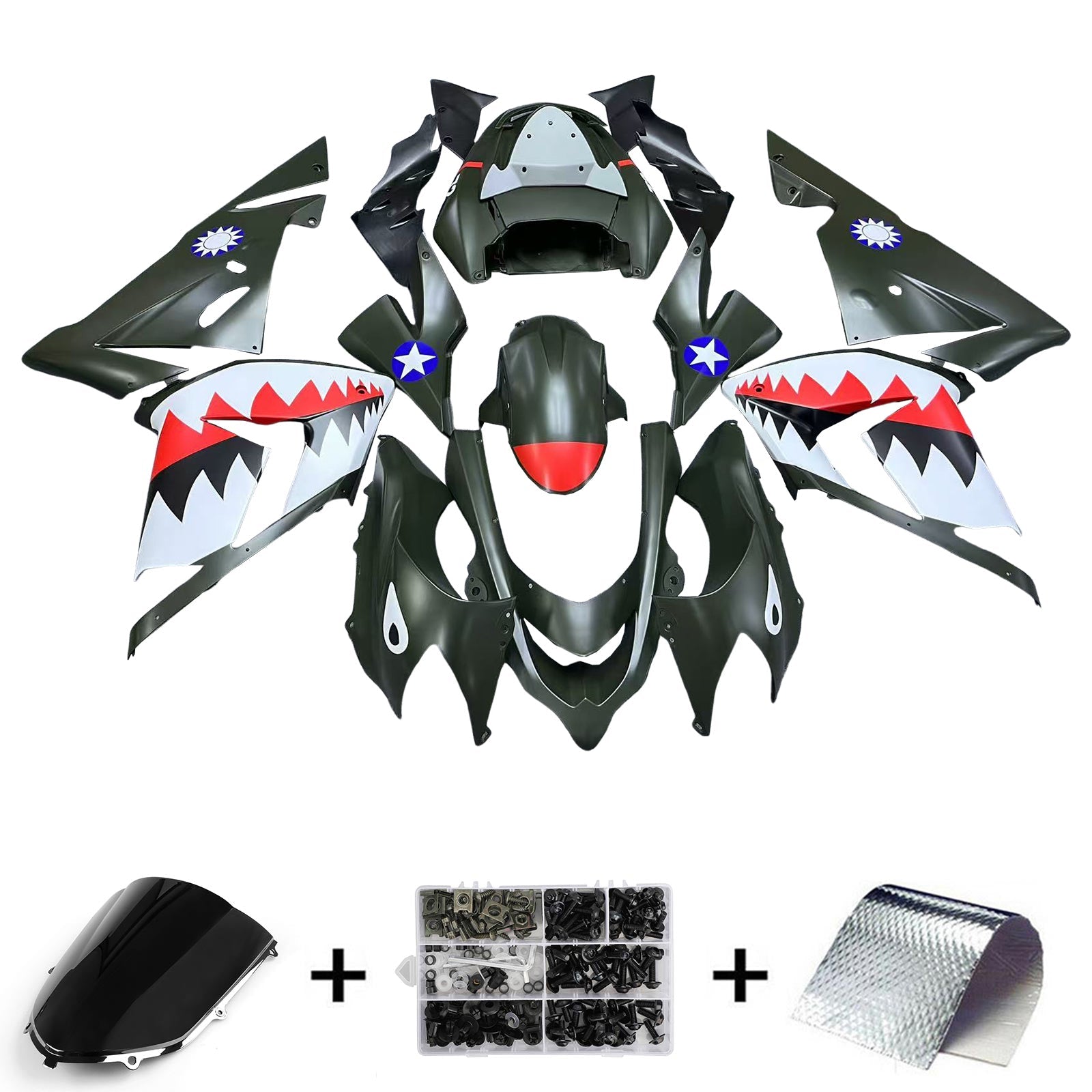 2004-2005 Kawasaki ZX10R Fairing Kit Bodywork Plastic ABS