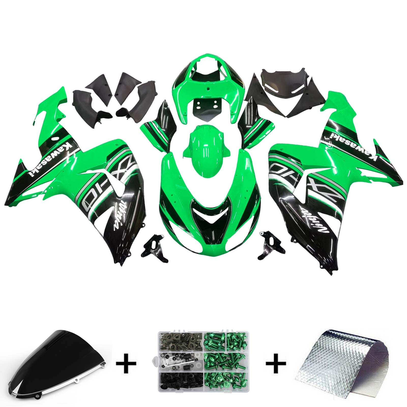 2006-2007 Kawasaki ZX10R Amotopart Injection Fairing Kit Bodywork Plastic ABS #114