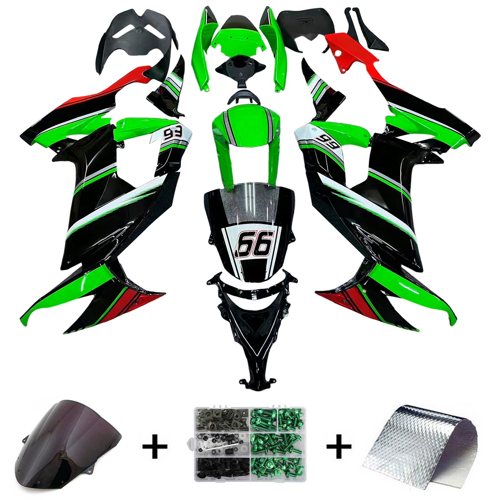 2008-2010 Kawasaki ZX10R Injection Fairing Kit Bodywork Plastic ABS#142