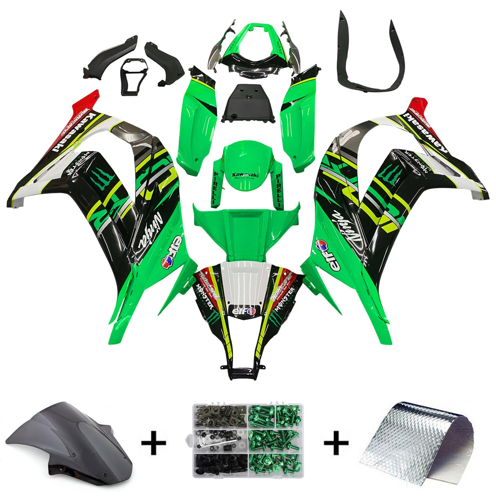 2011-2015 Kawasaki ZX10R Amotopart Injection Fairing Kit Bodywork Plastic ABS #115