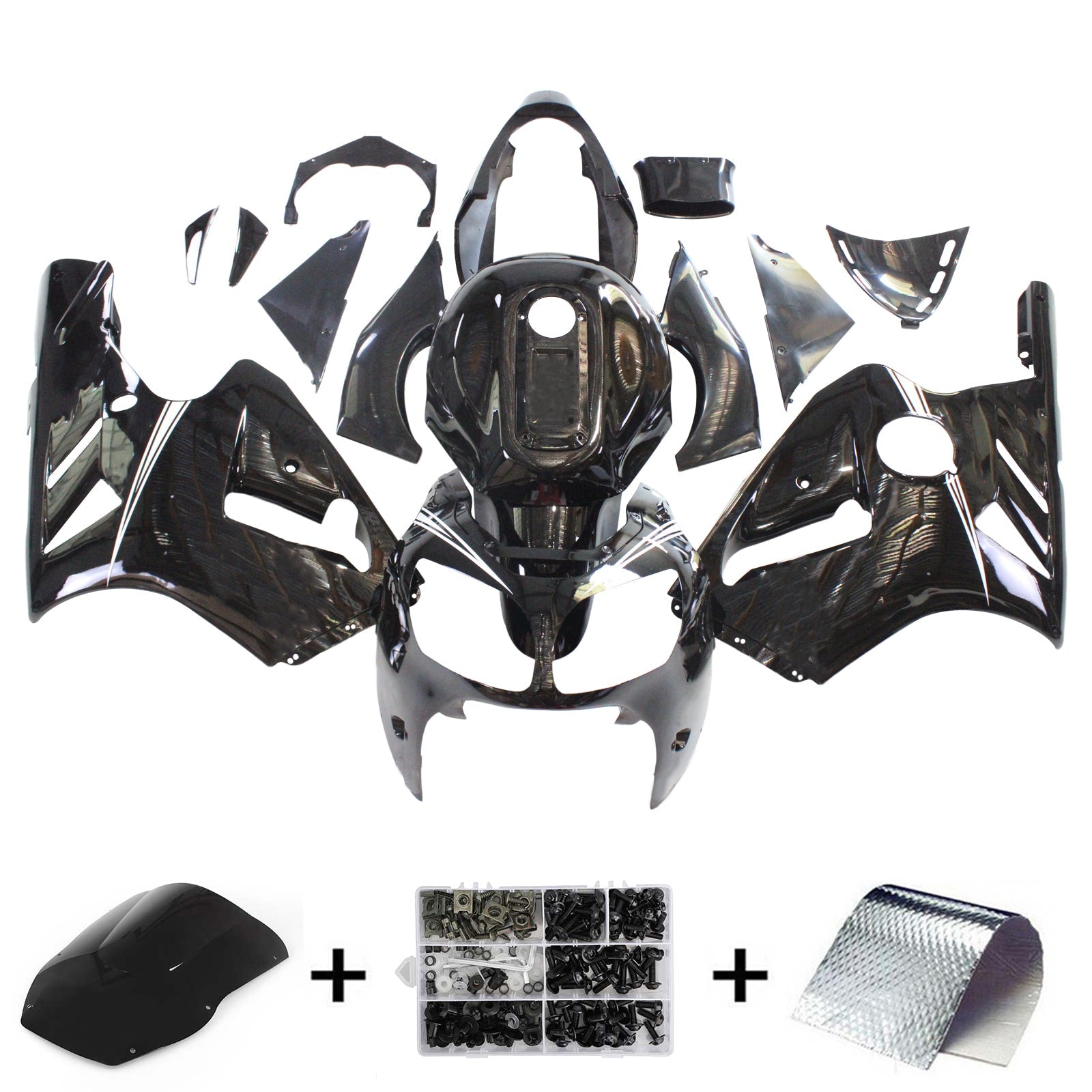 2000-2001 Kawasaki ZX12R Amotopart Injection Fairing Kit Bodywork Plastic ABS #104