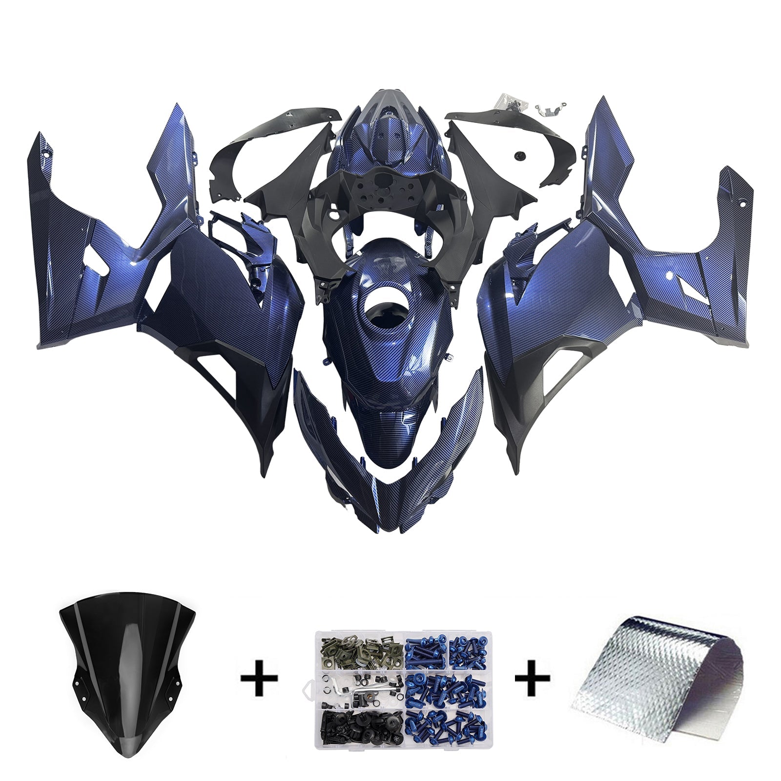 Injection Fairing Kit Bodywork Plastic ABS fit For Kawasaki EX400 Ninja400 2018-2024