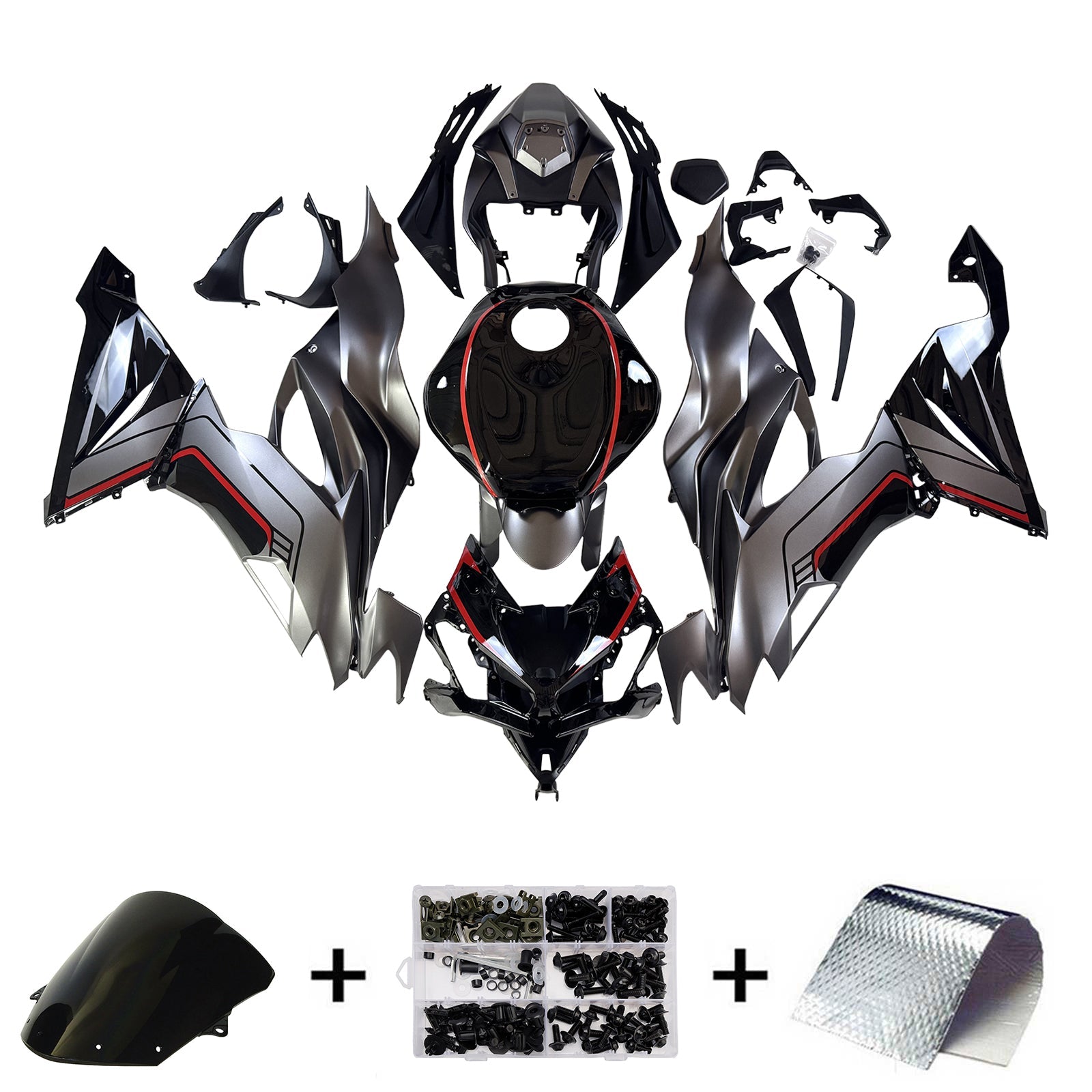 Injection Fairing Kit Bodywork Plastic ABS fit For Kawasaki ZX6R 2019-2023