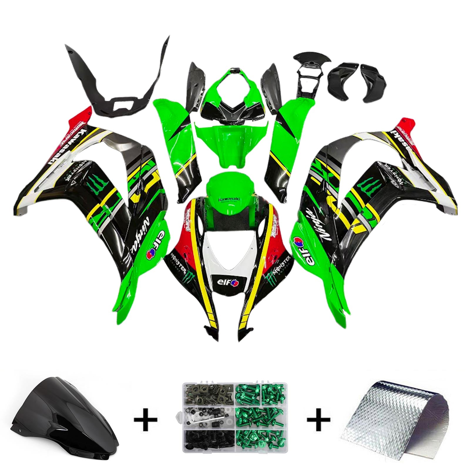 2016-2020 Kawasaki ZX10R Amotopart Injection Fairing Kit Bodywork Plastic ABS #113