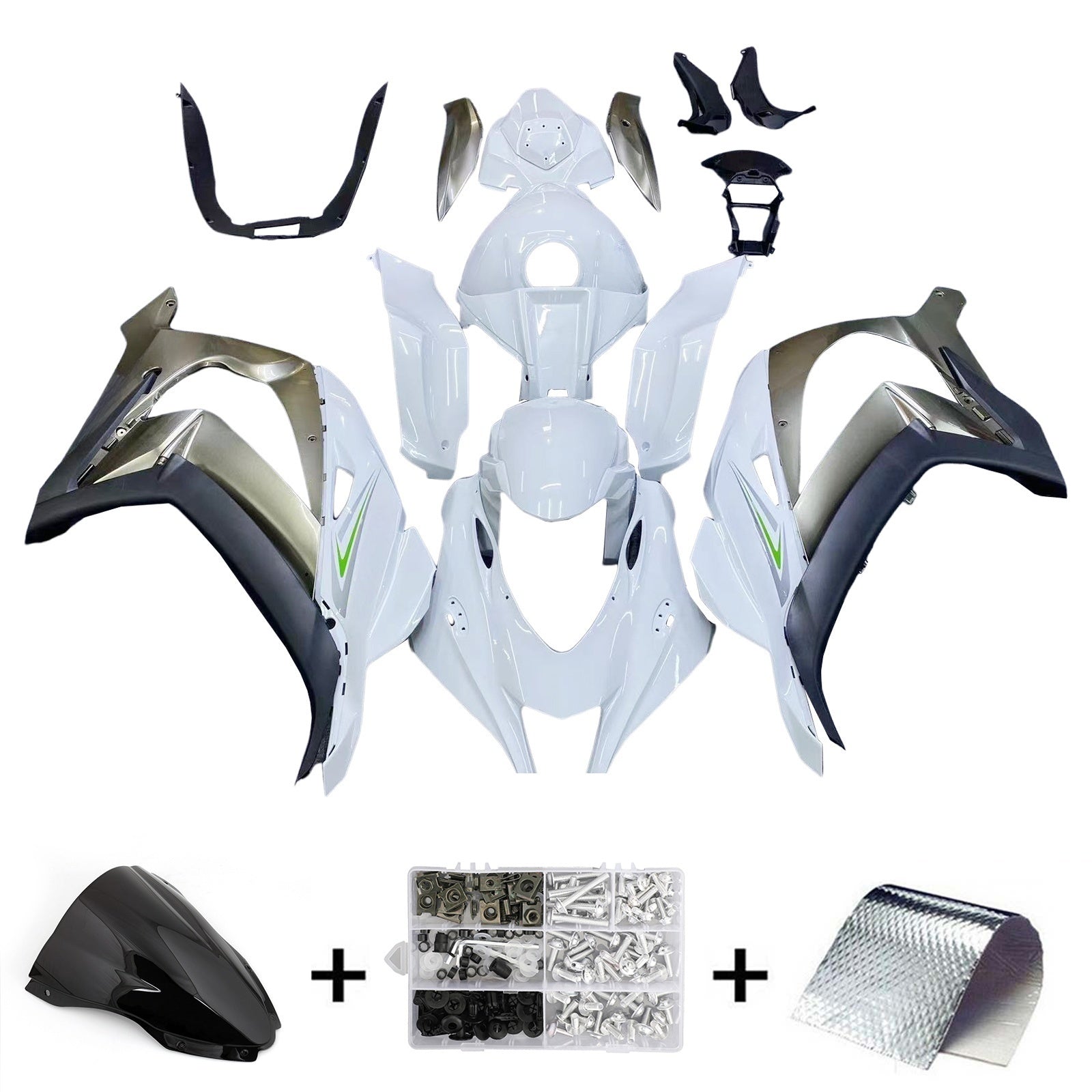 2016-2020 Kawasaki ZX10R Amotopart Injection Fairing Kit Bodywork Plastic ABS #124