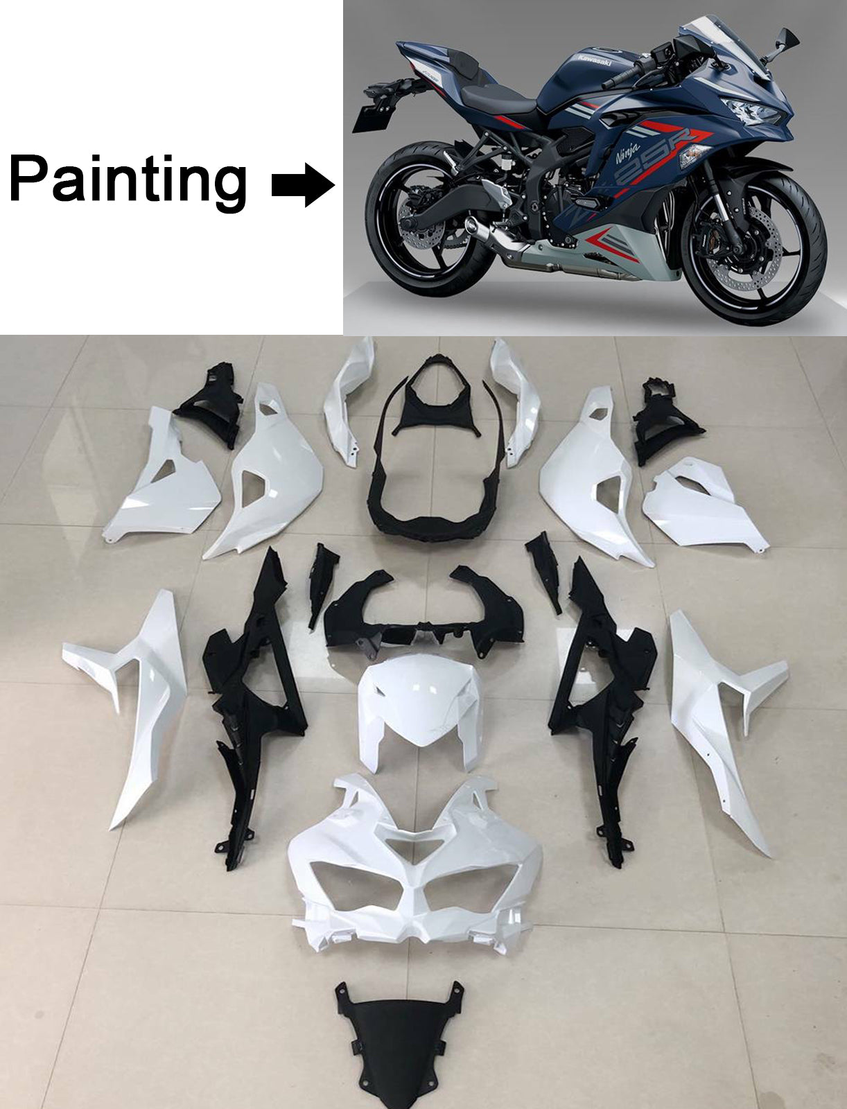 2019-2025 Kawasaki Ninja ZX-25R Amotopart Injection Fairing Kit Bodywork ABS #104