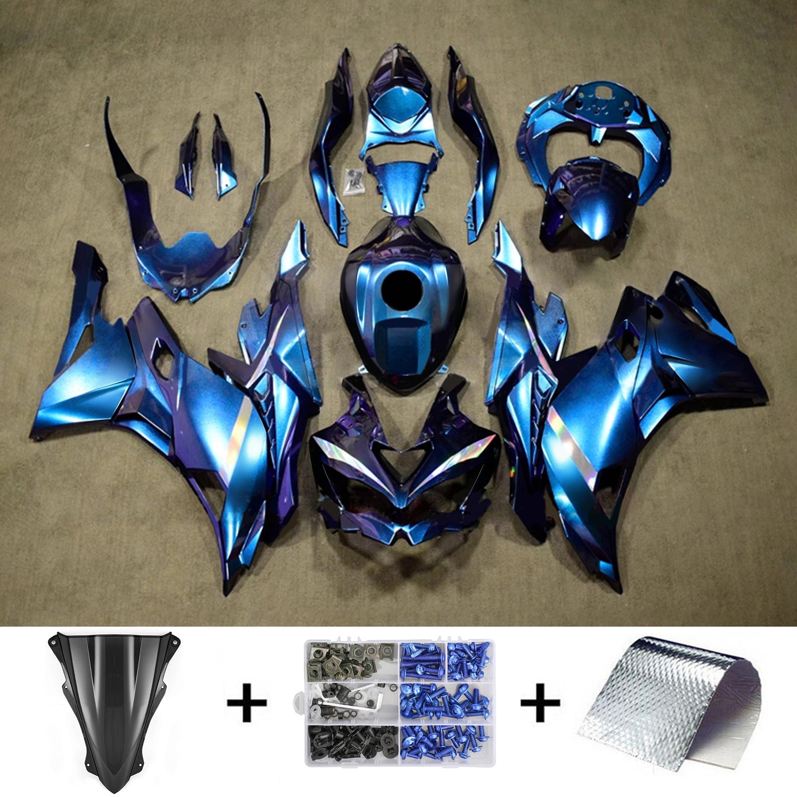 2019-2025 Kawasaki Ninja ZX-25R Amotopart Injection Fairing Kit Bodywork ABS #104
