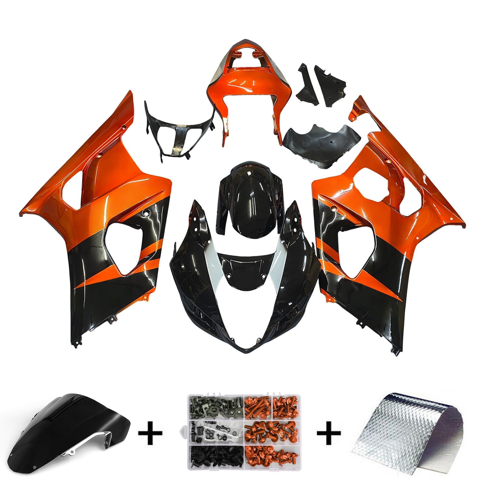 2003-2004 Suzuki GSXR 1000 Black Red GSXR Racing Fairings Generic