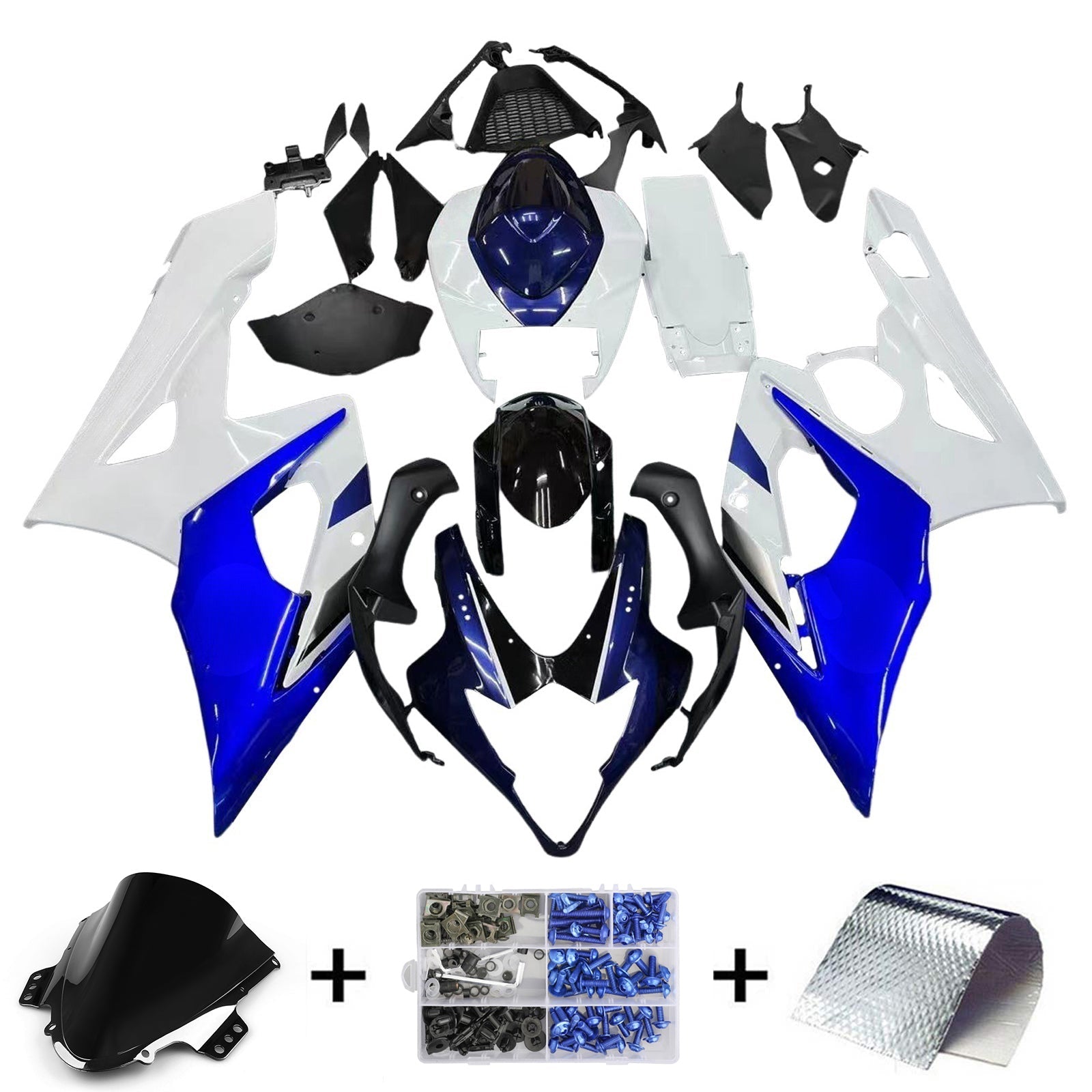 2005-2006 GSXR1000 Blue Bodywork Fairing ABS Injection Molded Plastics Set Generic