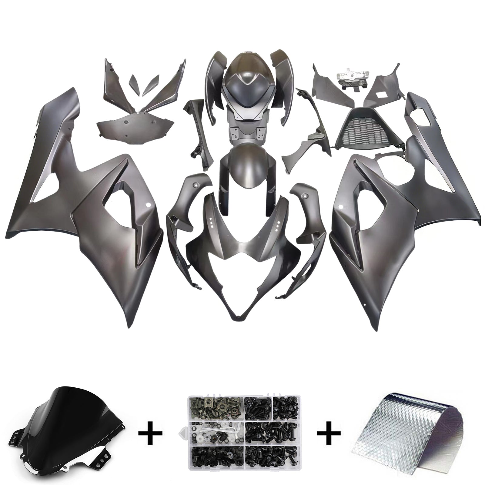 2005-2006 Suzuki GSXR 1000 Black Matte GSXR Racing Fairings Generic