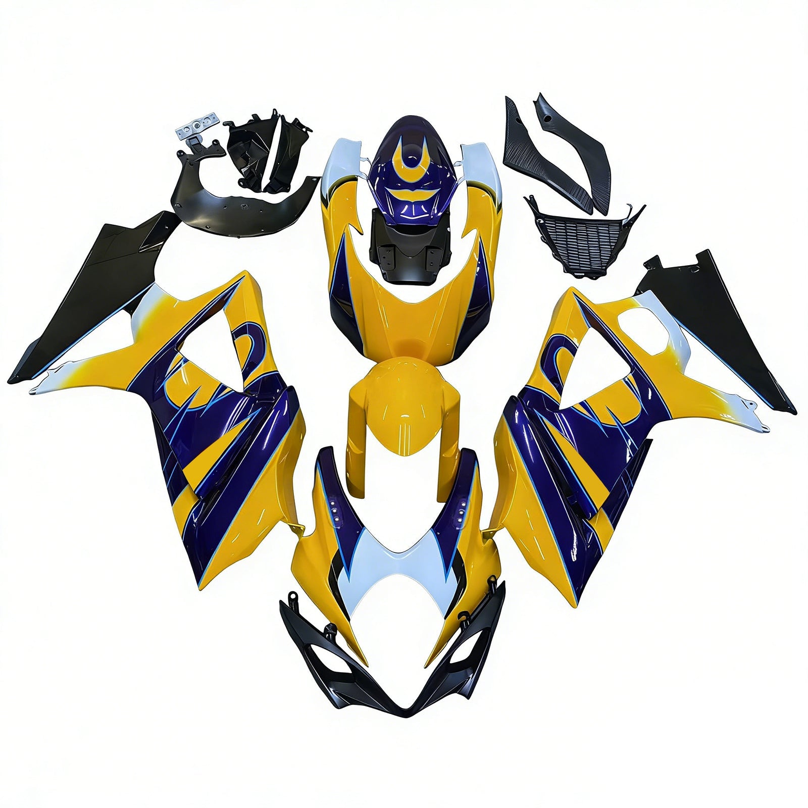 2007-2008 Suzuki GSXR 1000 Yellow Blue Alstare Corona Racing Fairings Generic