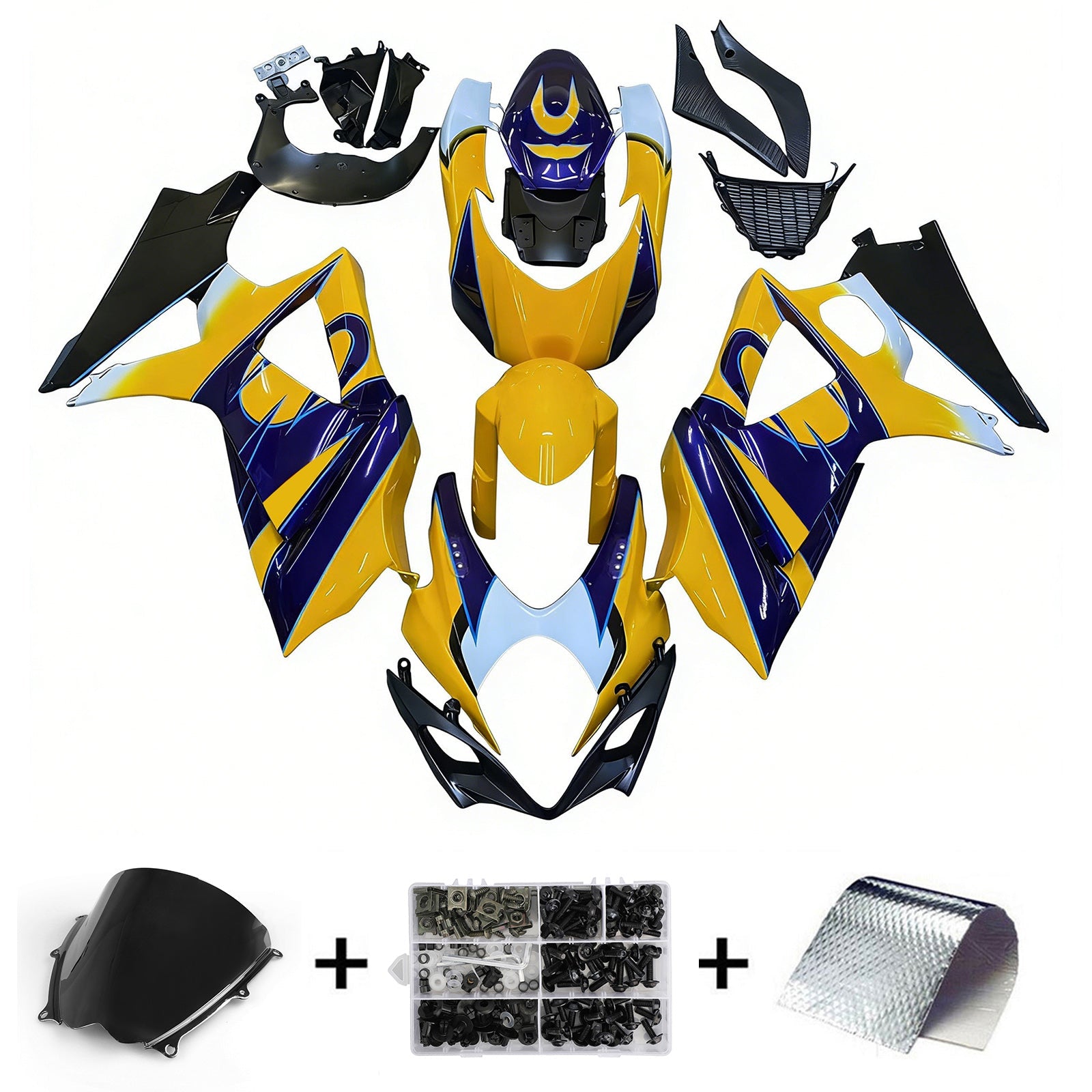 2007-2008 Suzuki GSXR 1000 Yellow Blue Alstare Corona Racing Fairings Generic