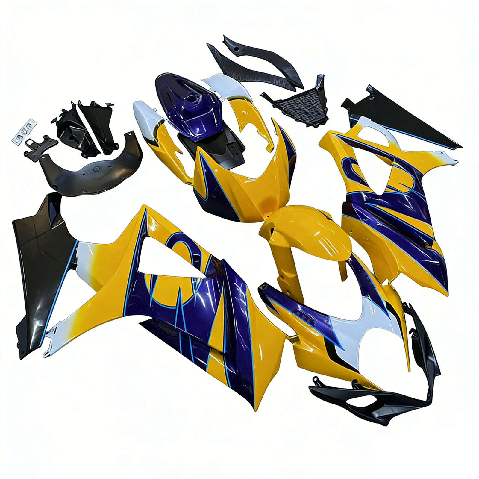 2007-2008 Suzuki GSXR 1000 Yellow Blue Alstare Corona Racing Fairings Generic