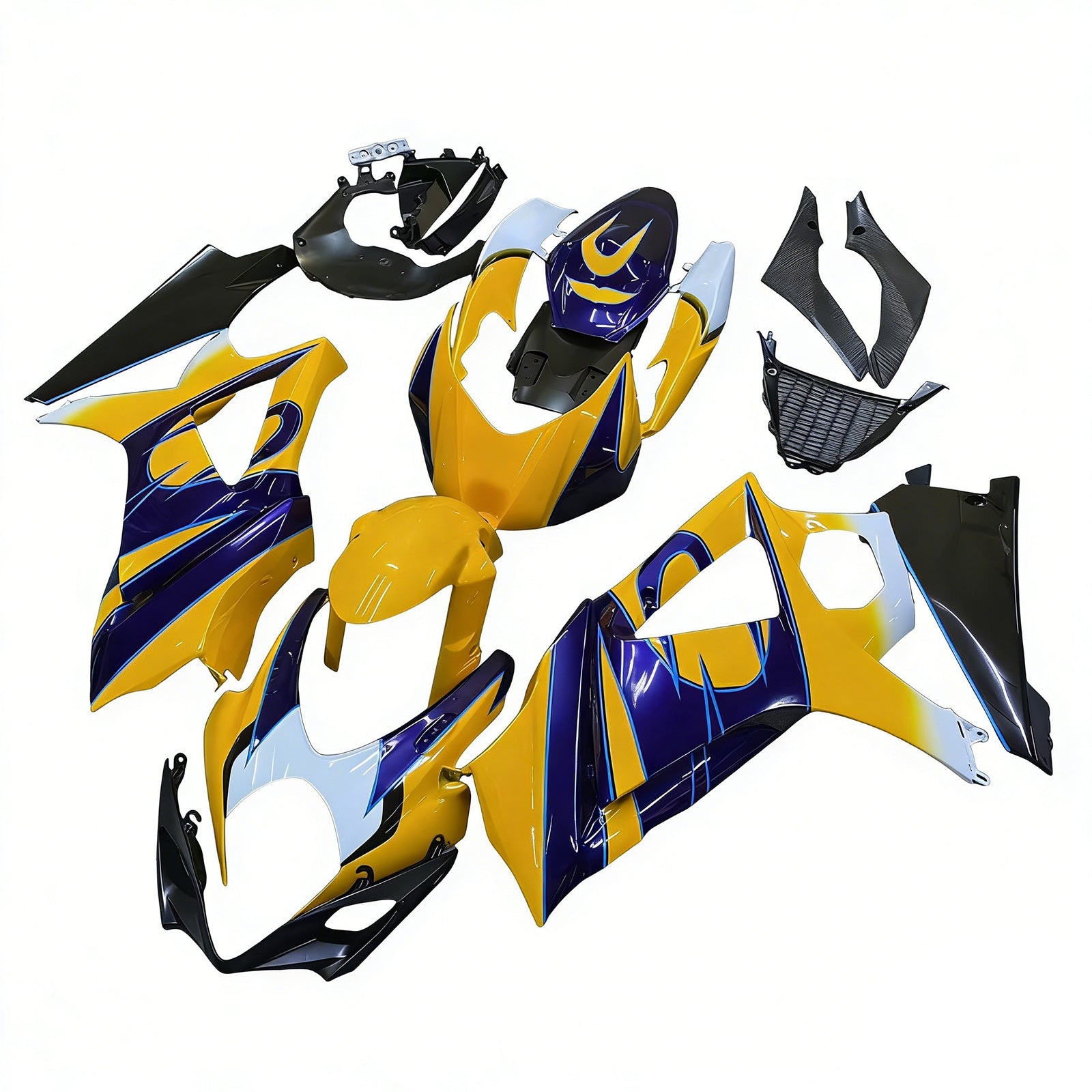 2007-2008 Suzuki GSXR 1000 Yellow Blue Alstare Corona Racing Fairings Generic