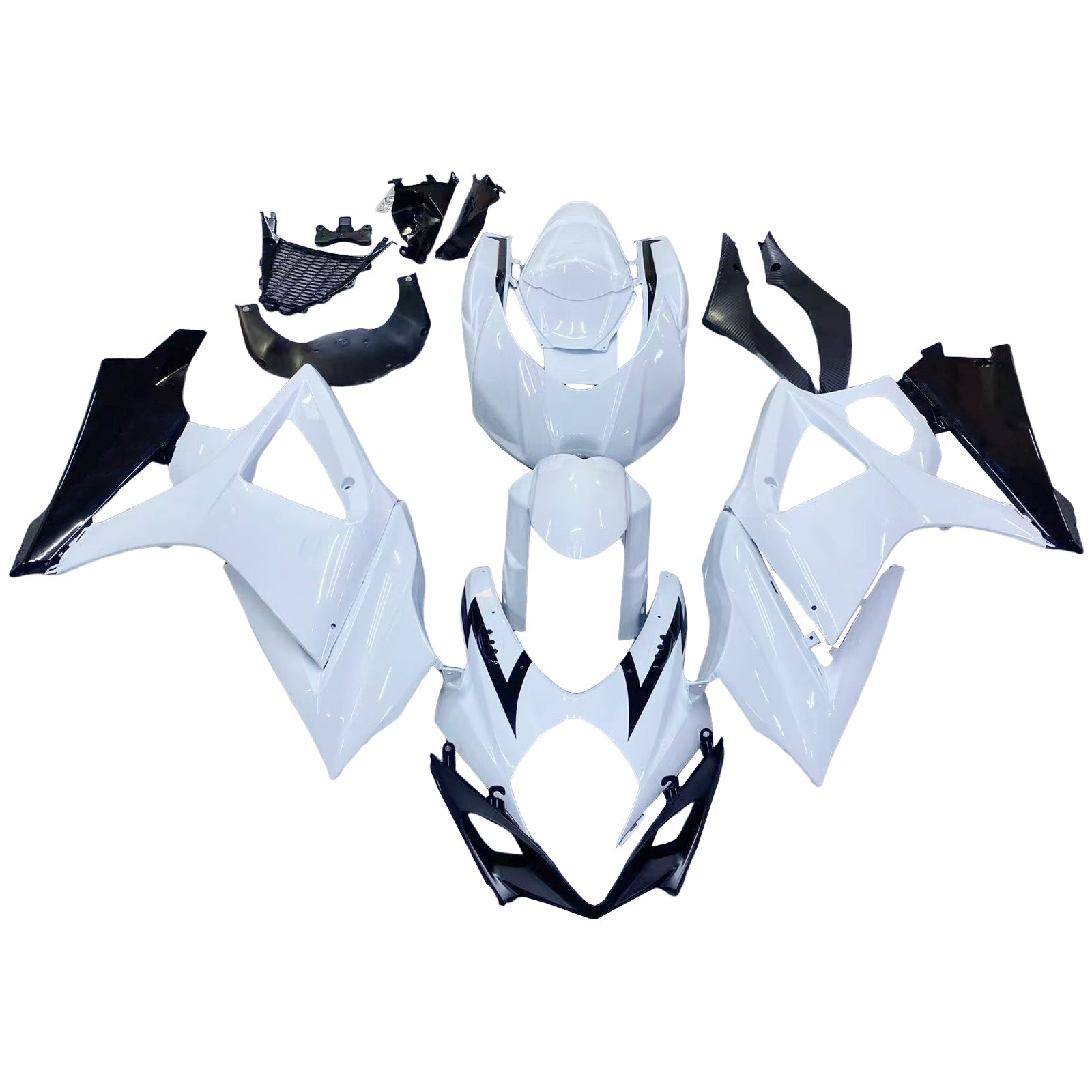 2007-2008 Suzuki GSXR 1000 White & Black GSXR Racing Fairings Generic