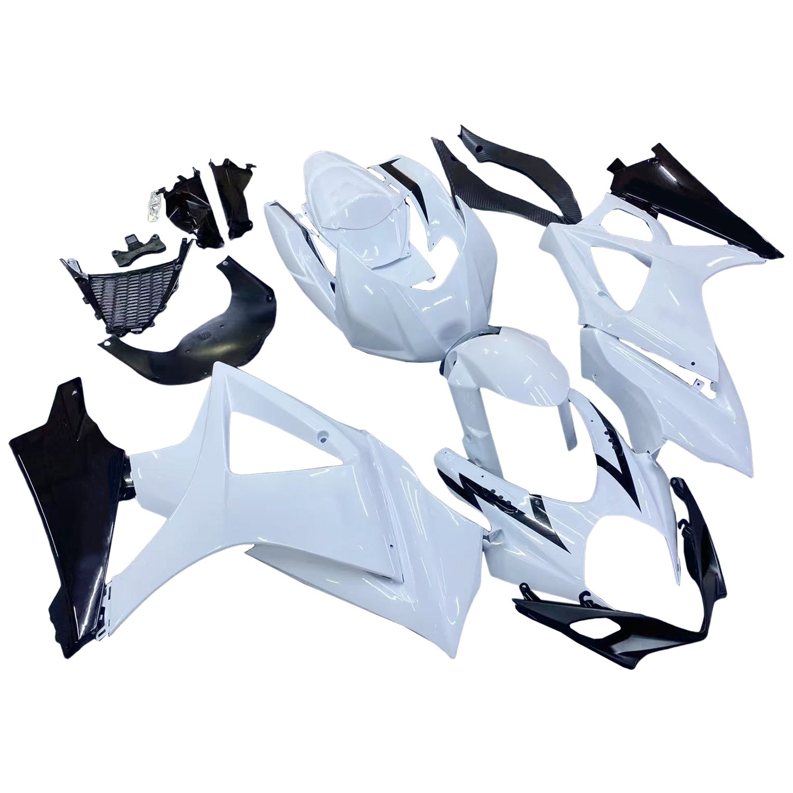 2007-2008 Suzuki GSXR 1000 White & Black GSXR Racing Fairings Generic