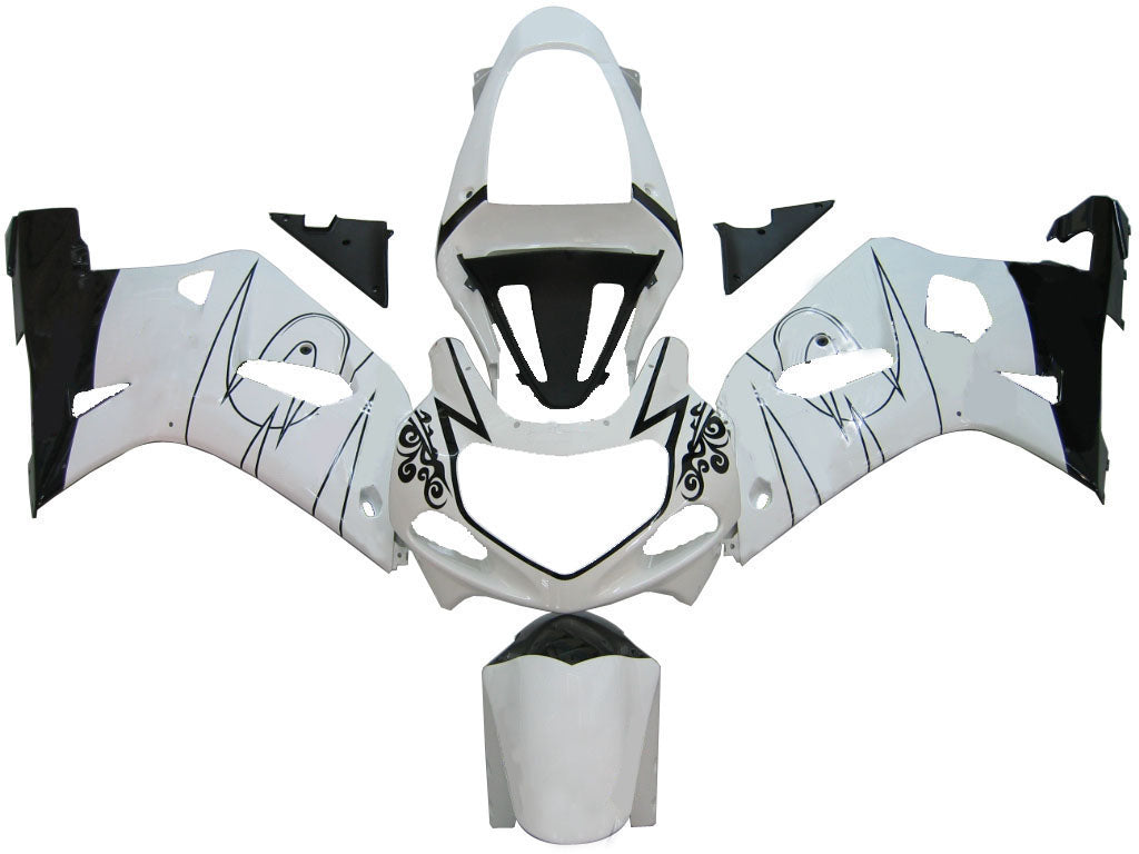 2001-2003 Suzuki GSXR 750 Fairings White Black Alstare Corona Racing Generic