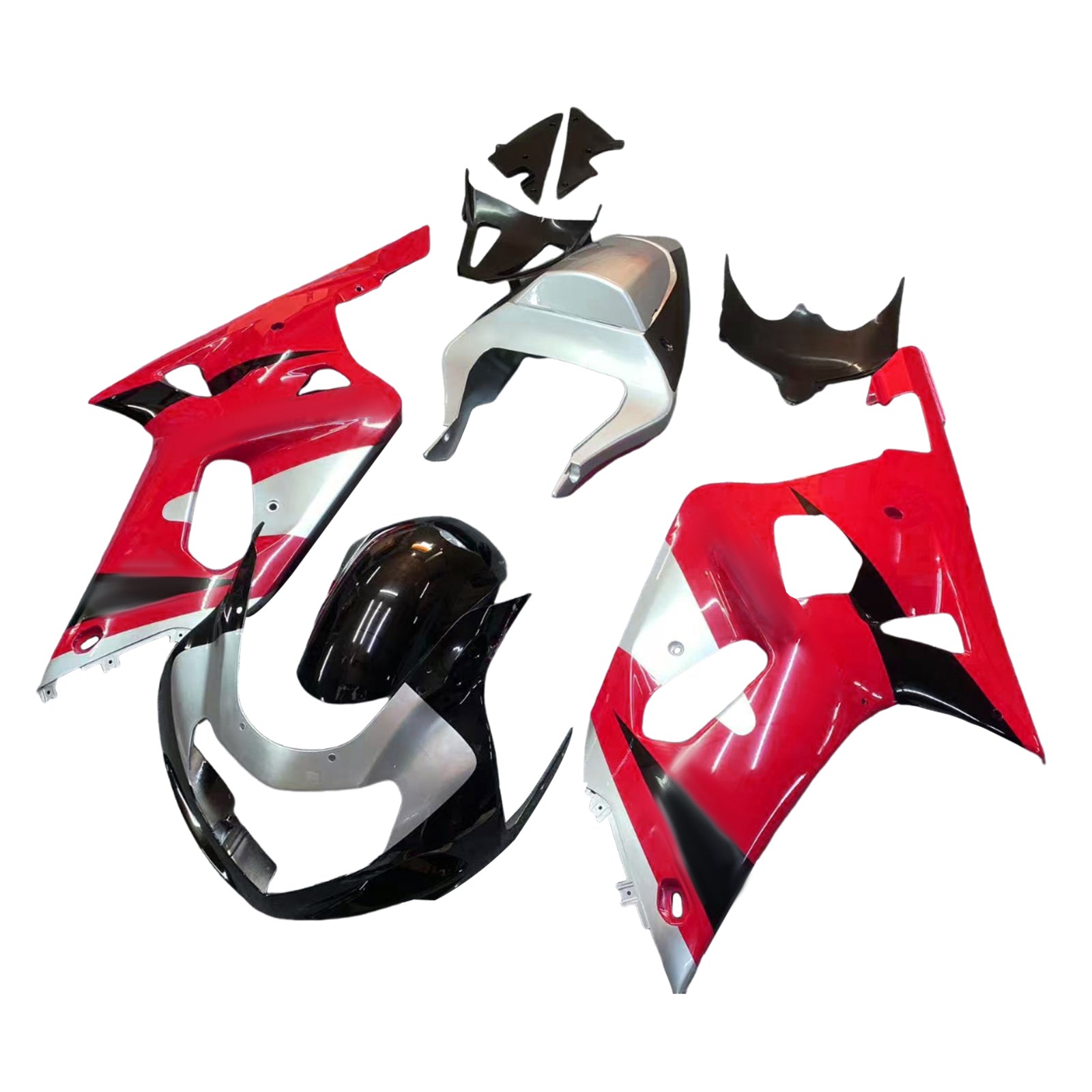 2001-2003 Suzuki GSXR 750 Fairings Red Silver Black GSXR Racing Generic