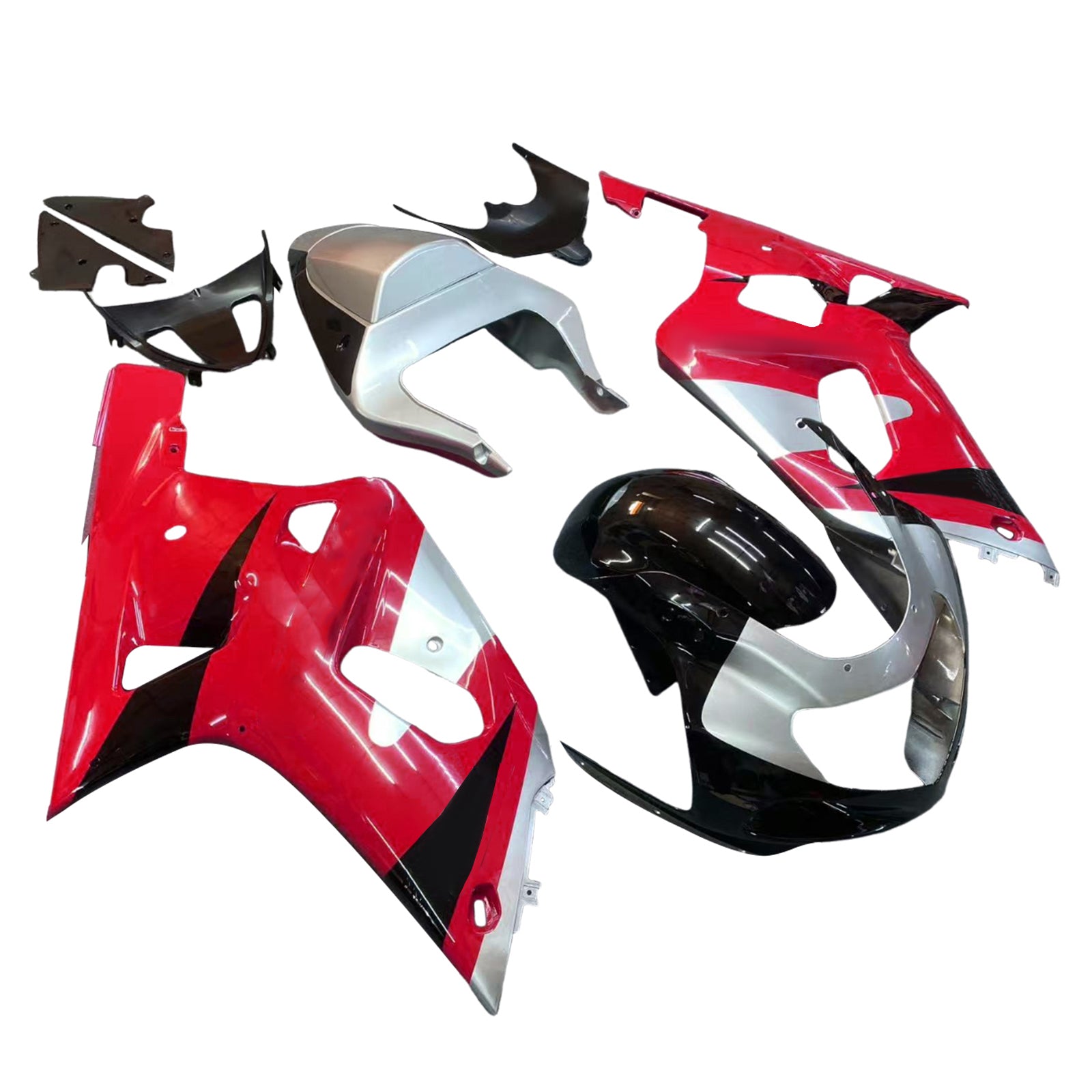 2001-2003 Suzuki GSXR 750 Amotopart Fairings Red Silver Black GSXR Racing