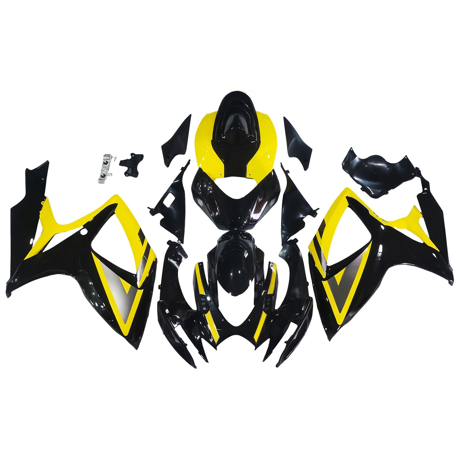 2006-2007 Suzuki GSXR 600 750 Black & Yellow GSXR Racing Fairings Generic