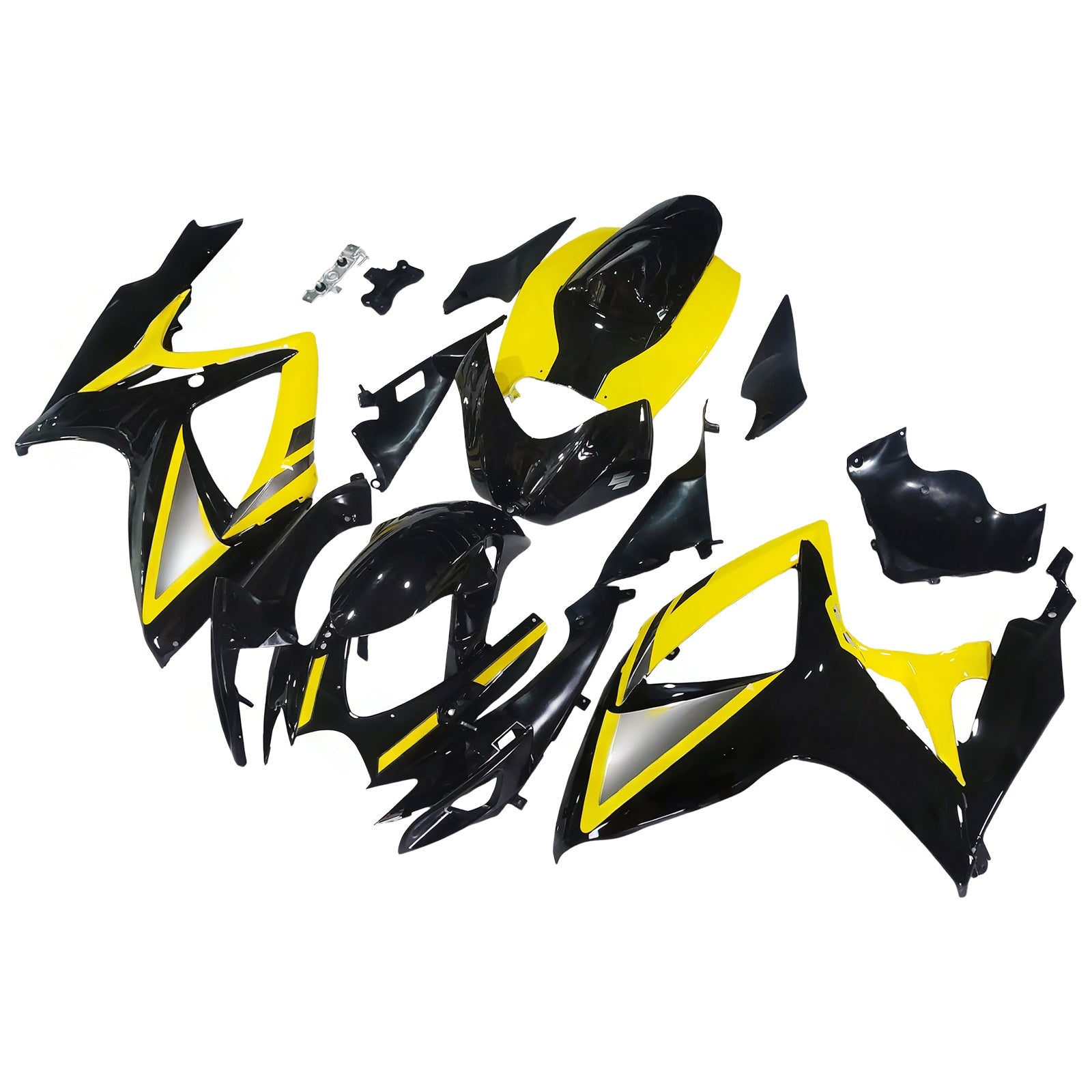 2006-2007 Suzuki GSXR 600 750 Black & Yellow GSXR Racing Fairings Generic