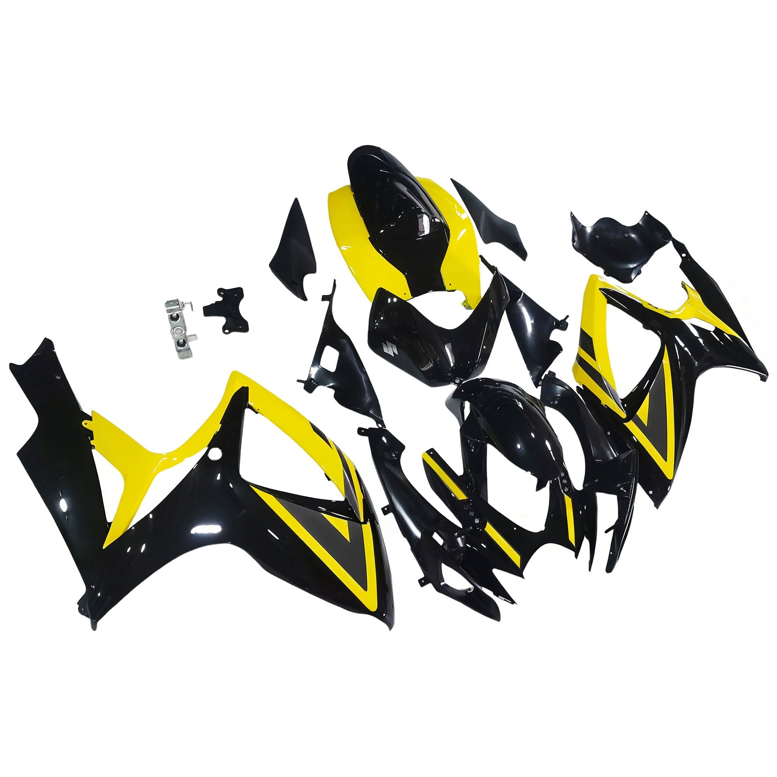 2006-2007 Suzuki GSXR 600 750 Black & Yellow GSXR Racing Fairings Generic