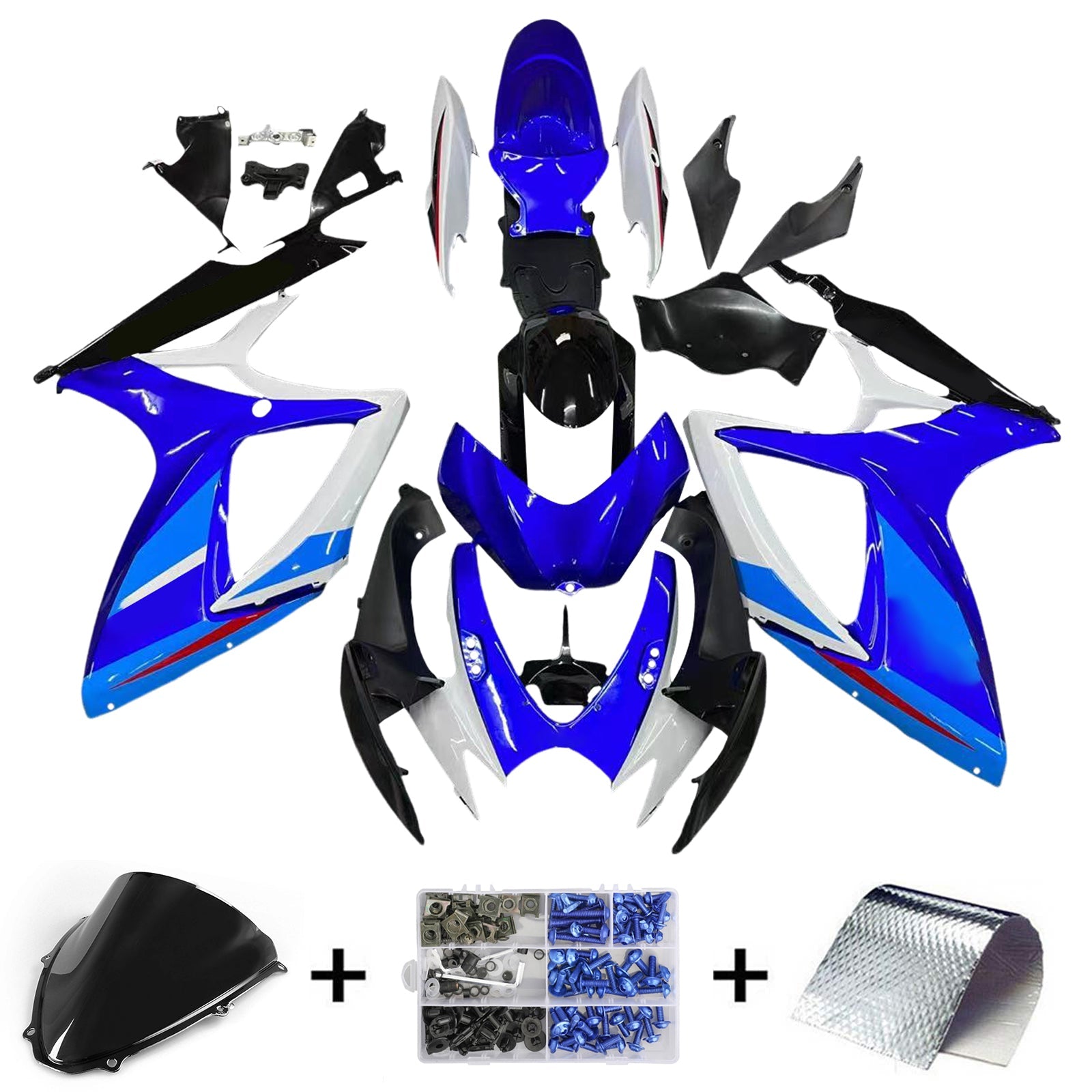 2006-2007 Suzuki GSXR 600 750 Blue & White GSXR Racing Amotopart Fairings Customs Fairing