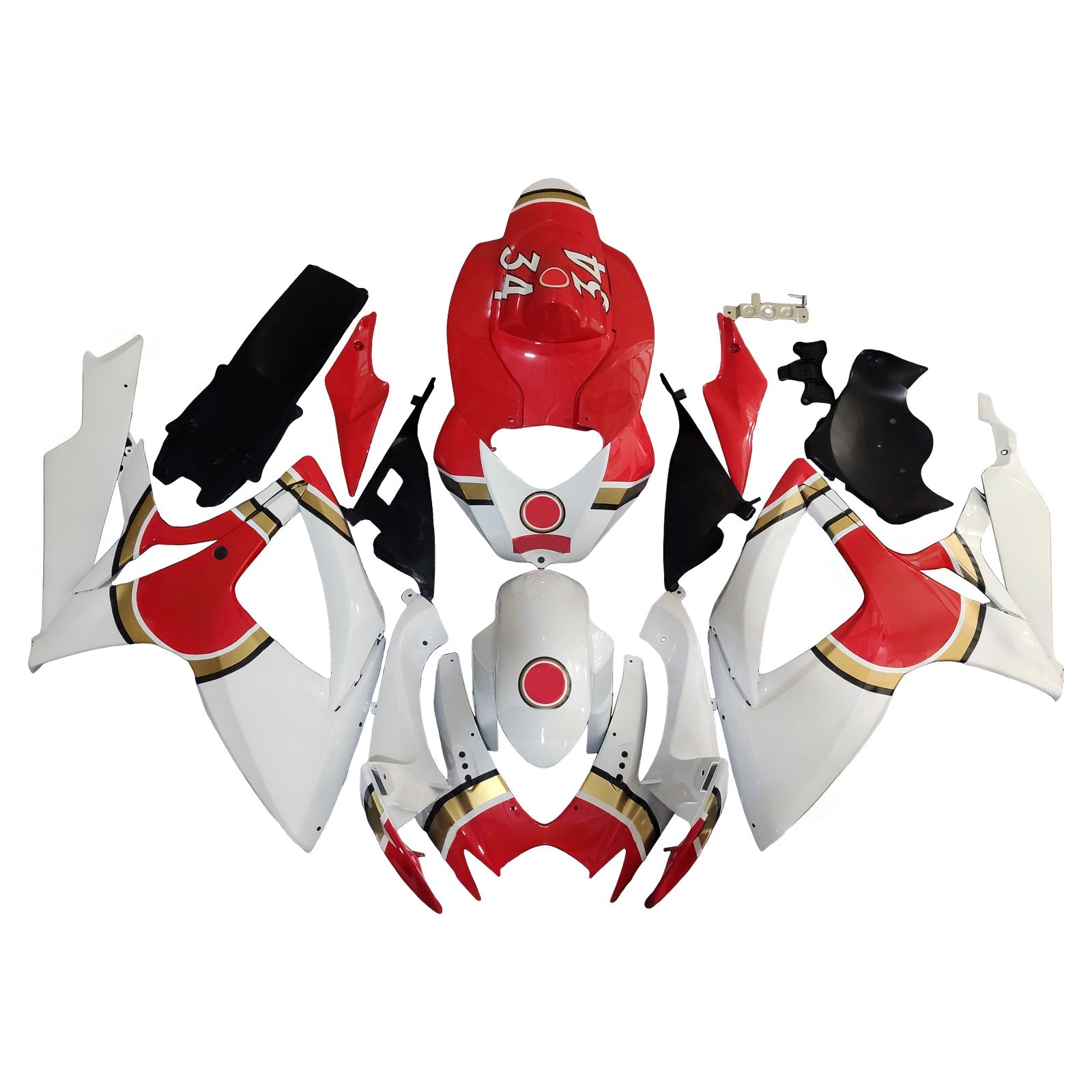 2006-2007 GSXR 600/750 Red Bodywork Fairing ABS Injection Molded Plastics Set Generic