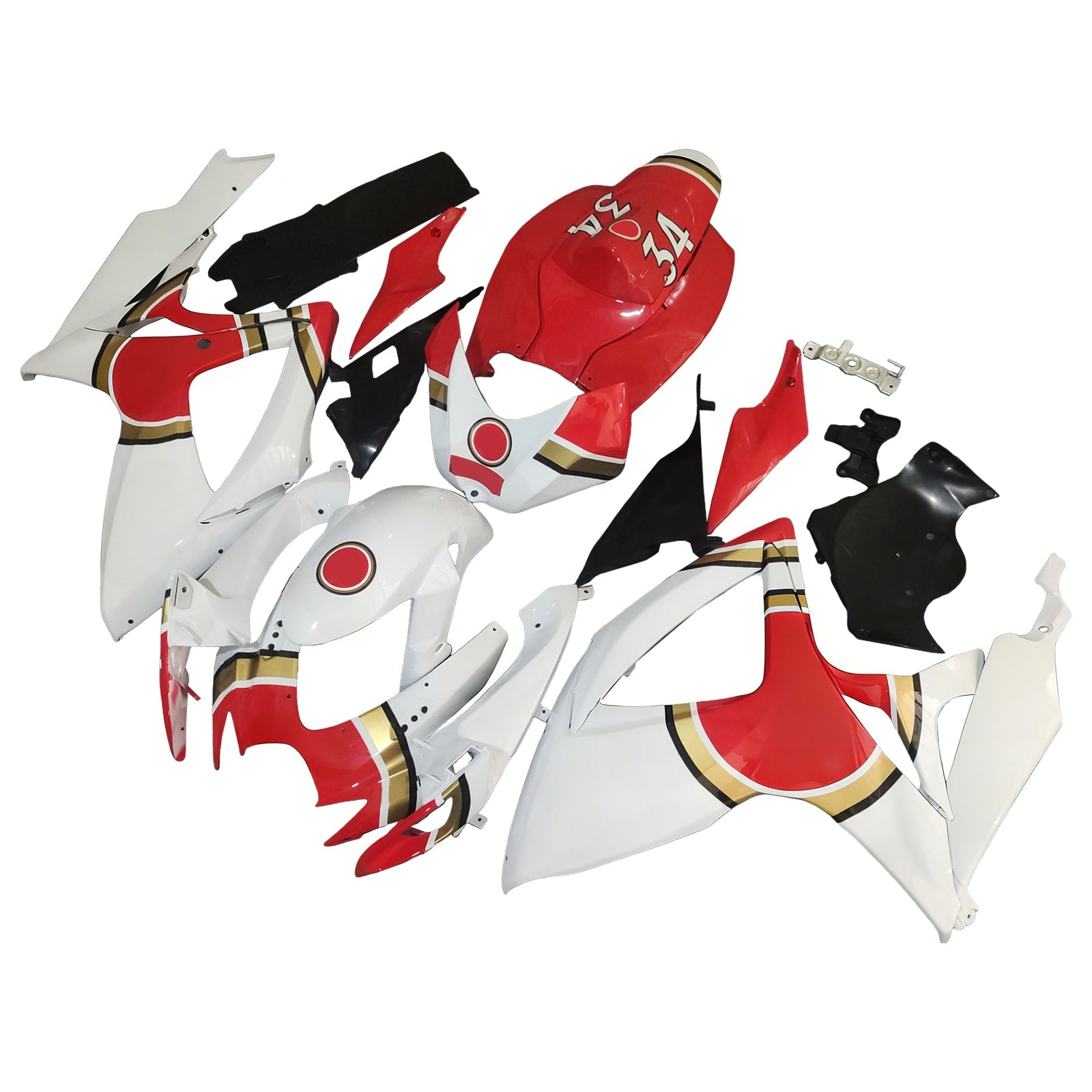 2006-2007 GSXR 600/750 Red Bodywork Fairing ABS Injection Molded Plastics Set Generic