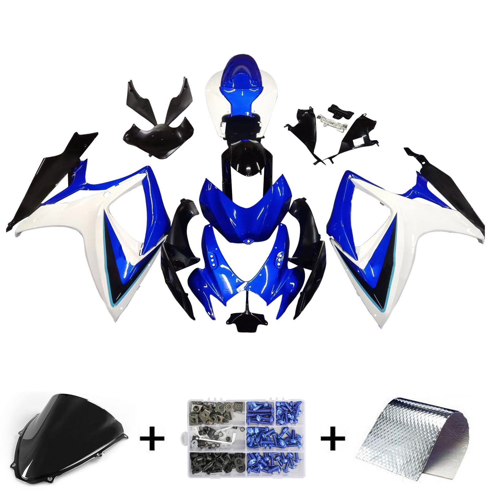 2006-2007 Suzuki GSXR 600 750 White Blue Black GSXR Racing Amotopart Fairings Customs Fairing