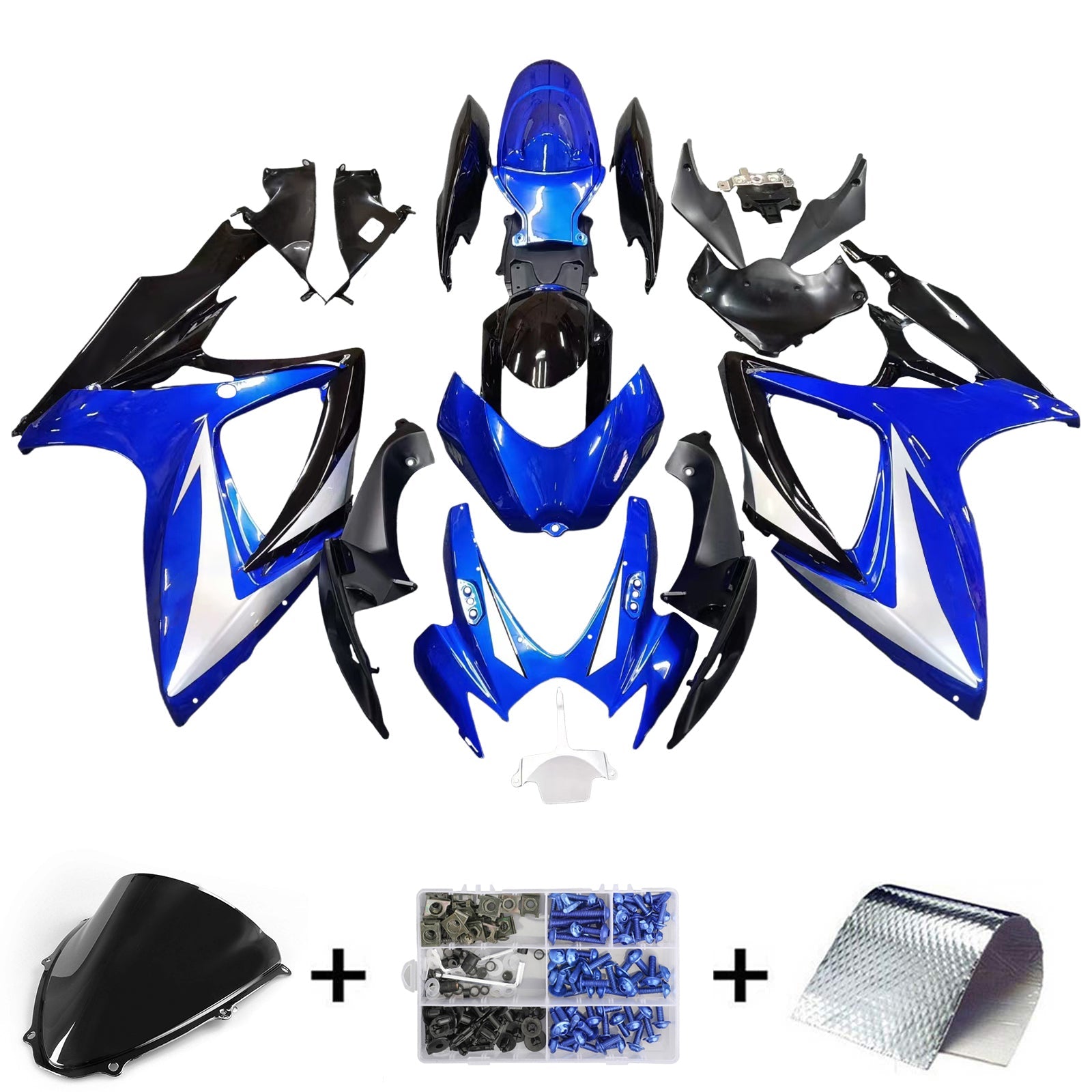 2006-2007 Suzuki GSXR 600 750 Blue & Black GSXR Racing Fairings Generic
