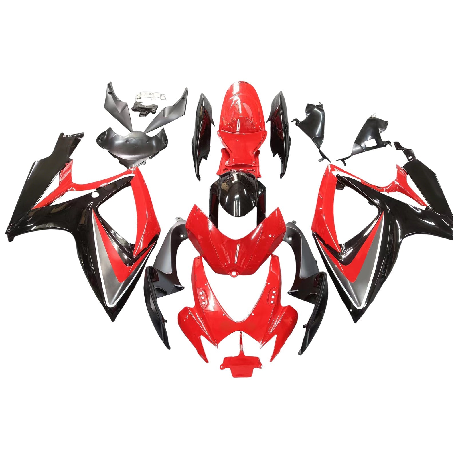 2006-2007 Suzuki GSXR 600 750 Red & Black GSXR Racing Fairings Generic