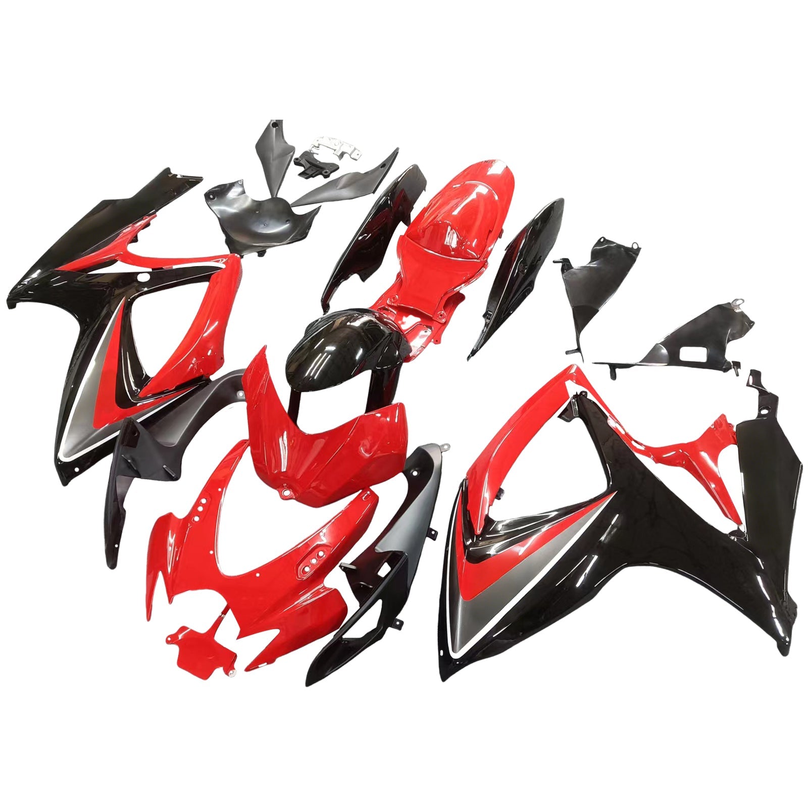 2006-2007 Suzuki GSXR 600 750 Red & Black GSXR Racing Fairings Generic