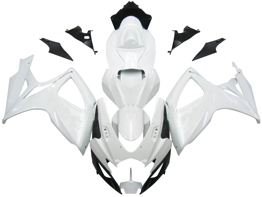 2006-2007 Suzuki GSXR 600 750 White GSXR Racing Fairings Generic