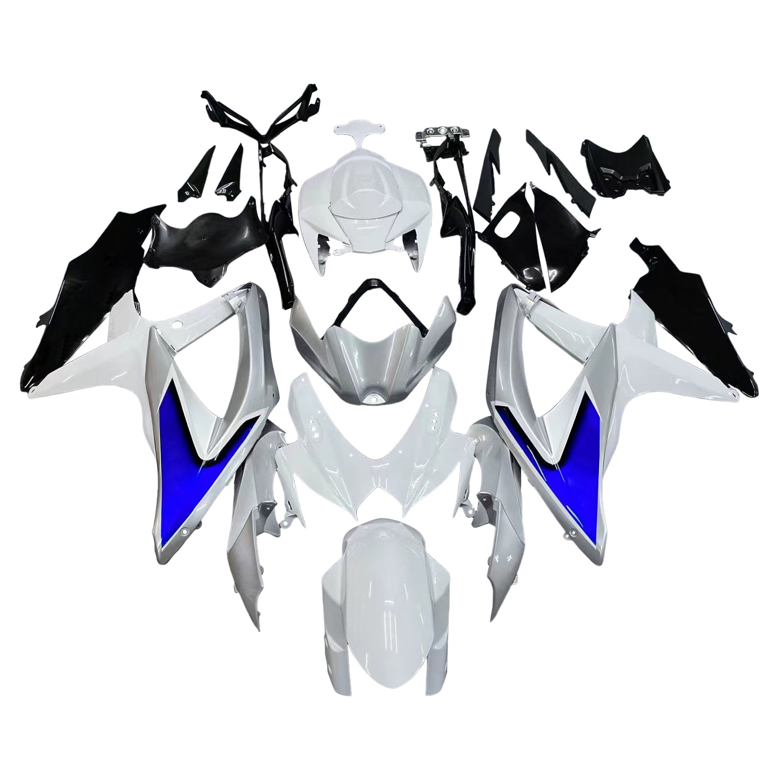 2008-2010 Suzuki GSXR 600 750 Silver White GSXR Racing Fairings Generic