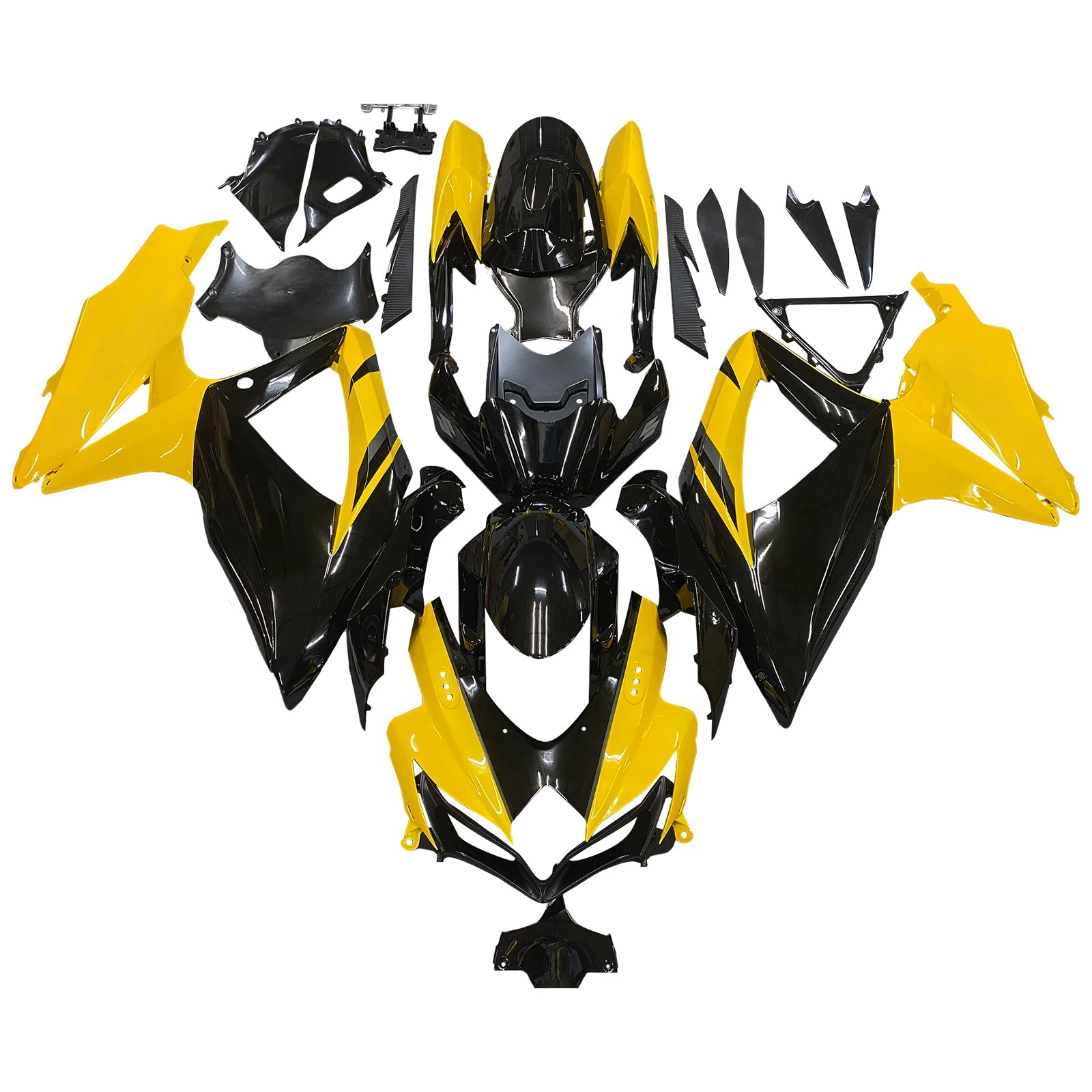 2008-2010 Suzuki GSXR 600 750 Black & Yellow GSXR Racing Fairings Generic