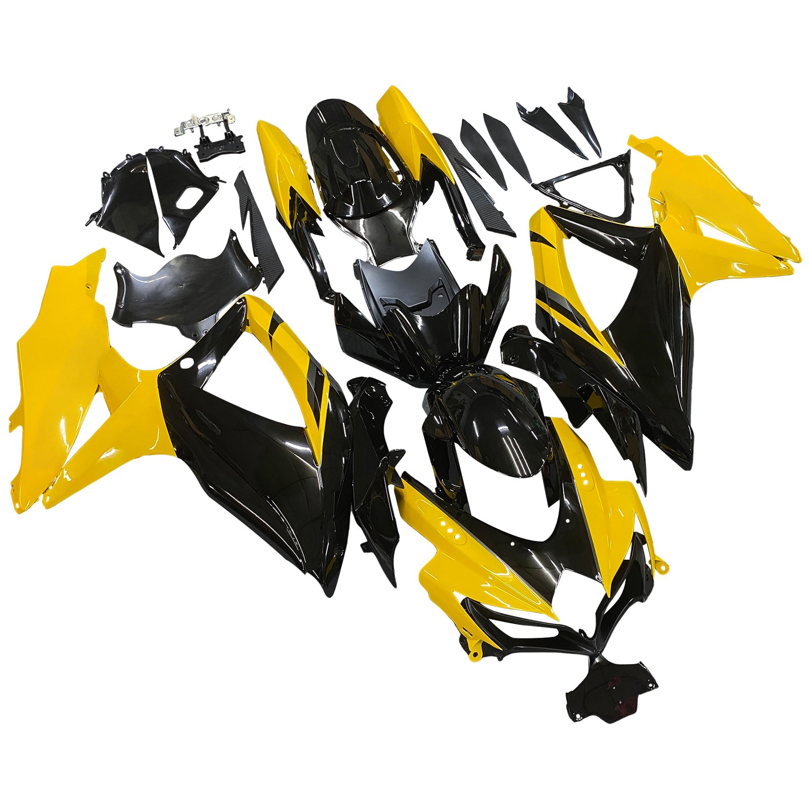 2008-2010 Suzuki GSXR 600 750 Black & Yellow GSXR Racing Fairings Generic