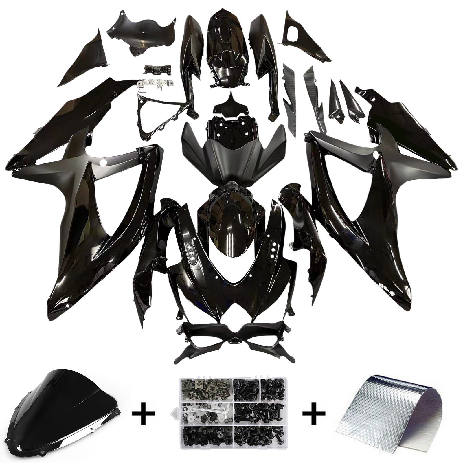 2008-2010 Suzuki GSXR 600 750 All Black Suzuki Racing Fairings Generic