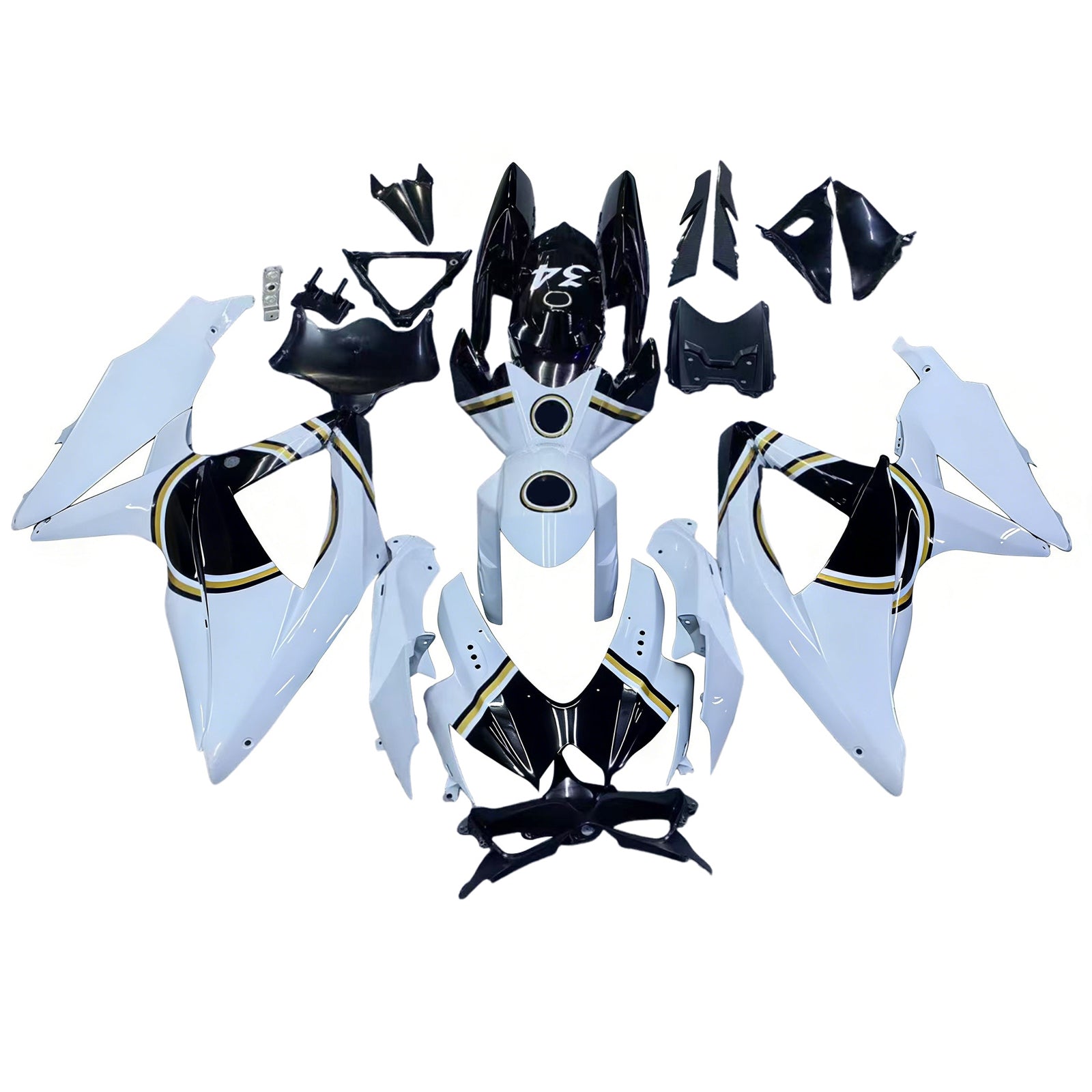 2008-2010 Suzuki GSXR 600 750 White Black Lucky Strike Racing Fairings Generic