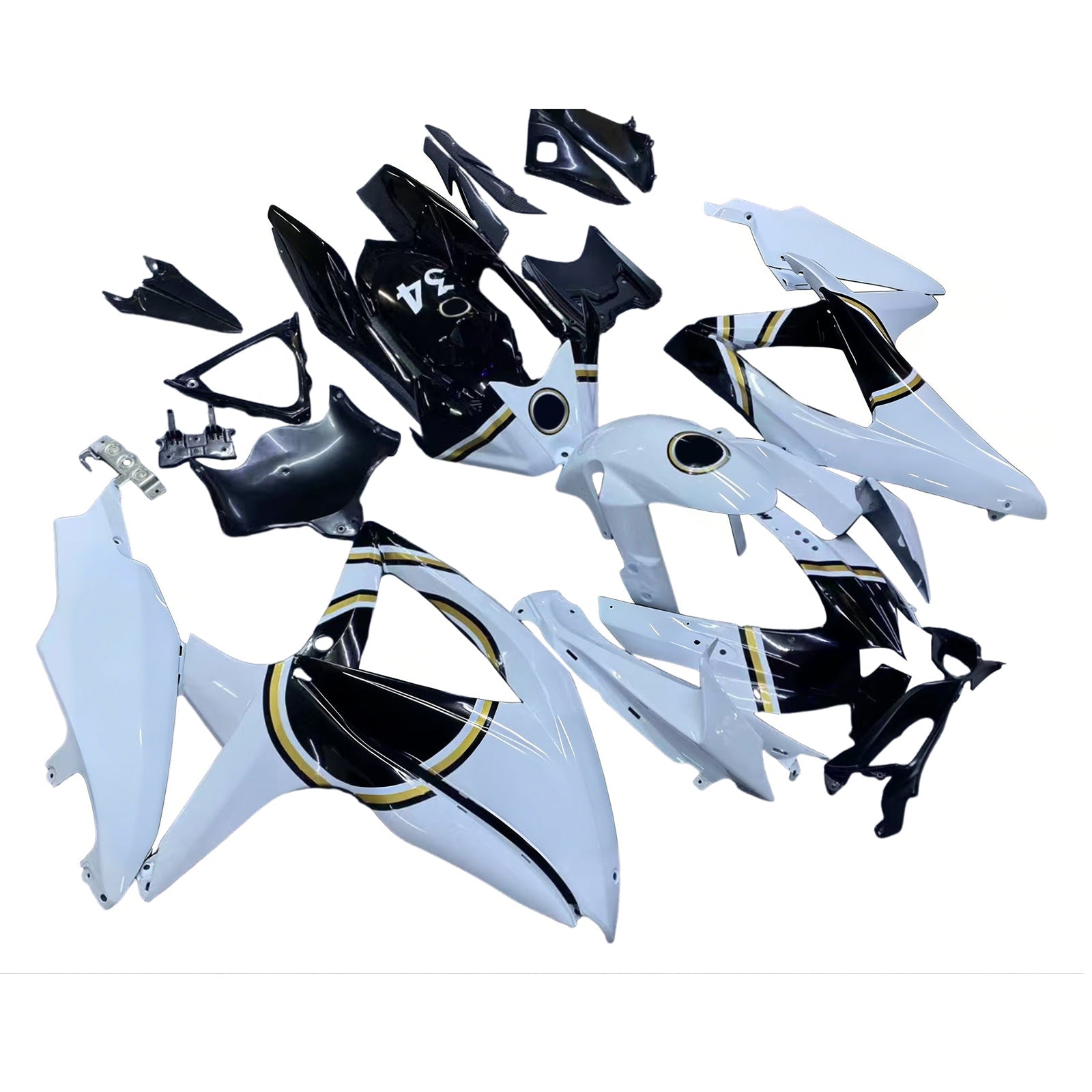 2008-2010 Suzuki GSXR 600 750 White Black Lucky Strike Racing Fairings Generic